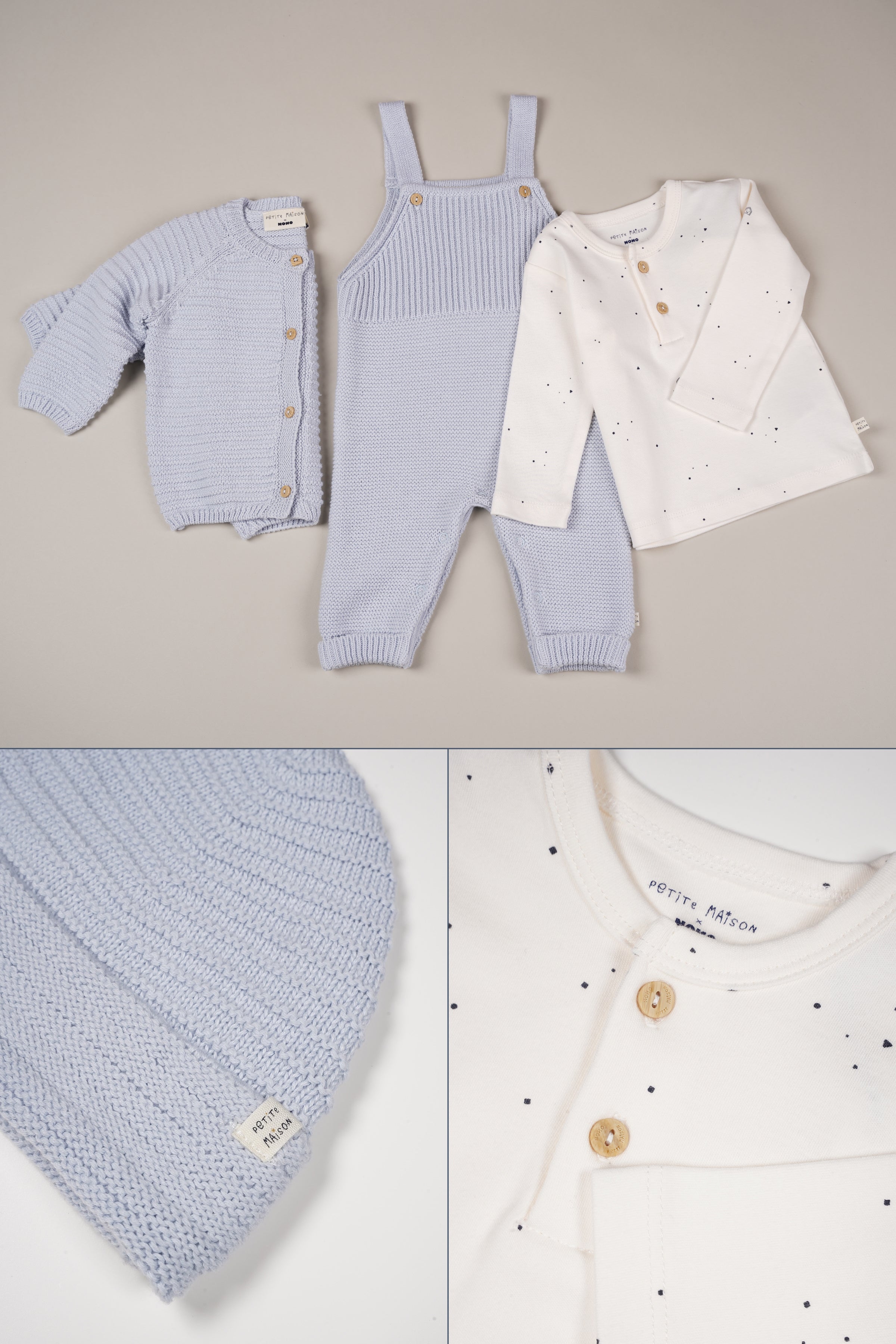 Petite Maison Kiki Gebreid Vest Heather Blue