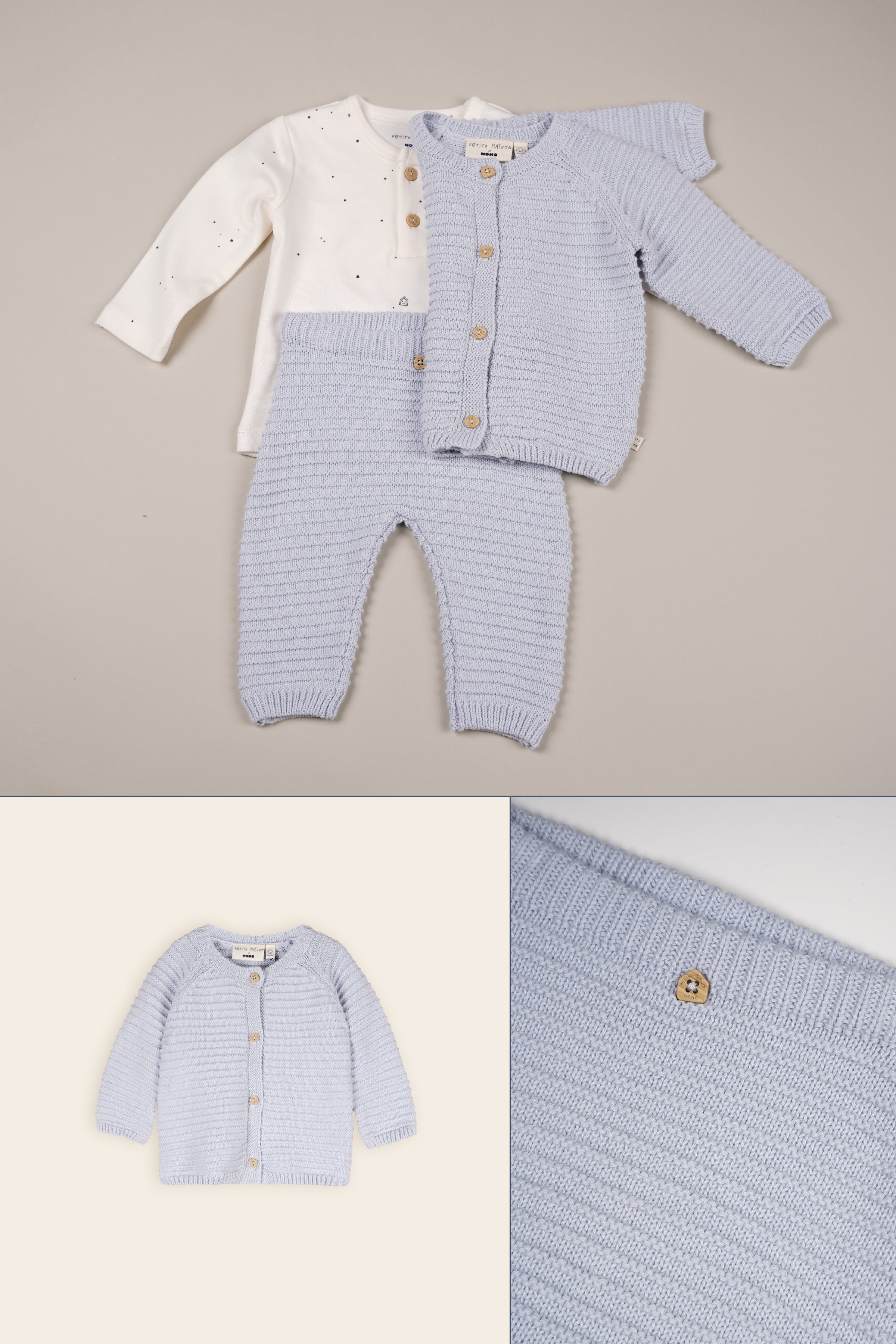 Petite Maison Ko Tshirt met Knoopjes AOP Navy