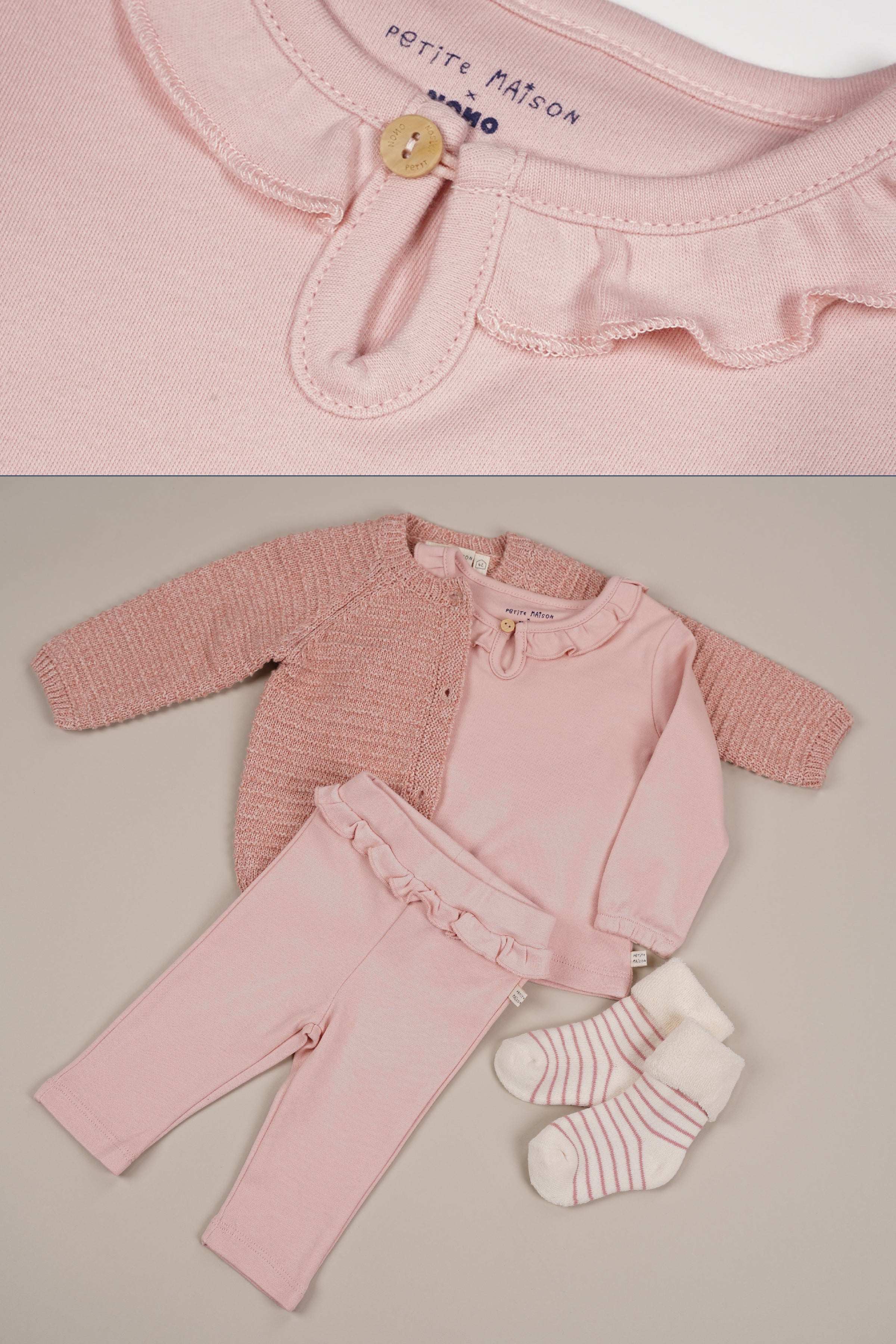 Petite Maison Skyler Jersey Broek met Ruffle Pastel Pink