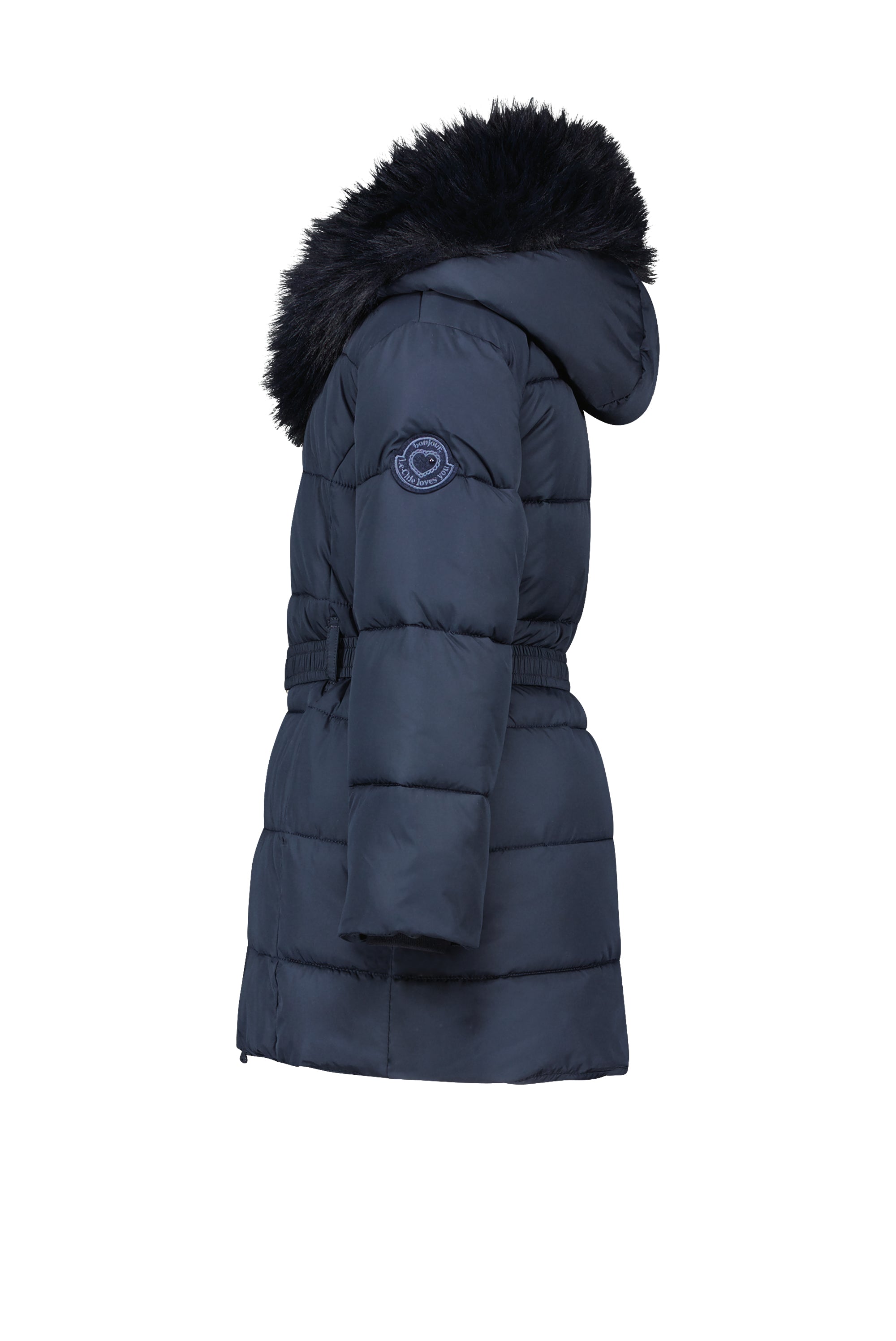 LE CHIC ♥ BODETTE ♥ fur-edged hood coat *Blue Navy*