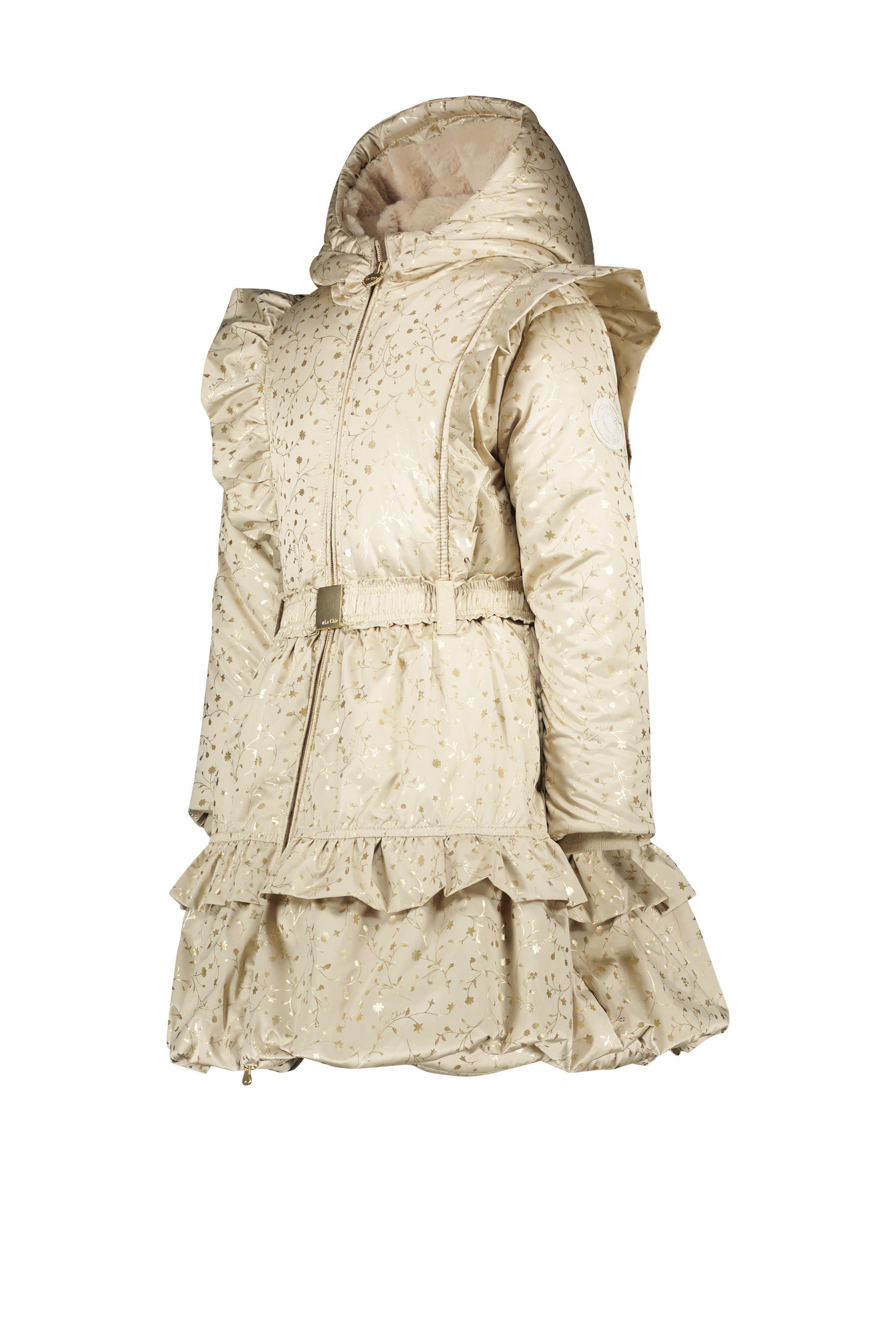 LE CHIC ♥ BANTALLE ♥ balloon-hem coat *Pearled Ivory & Foil*