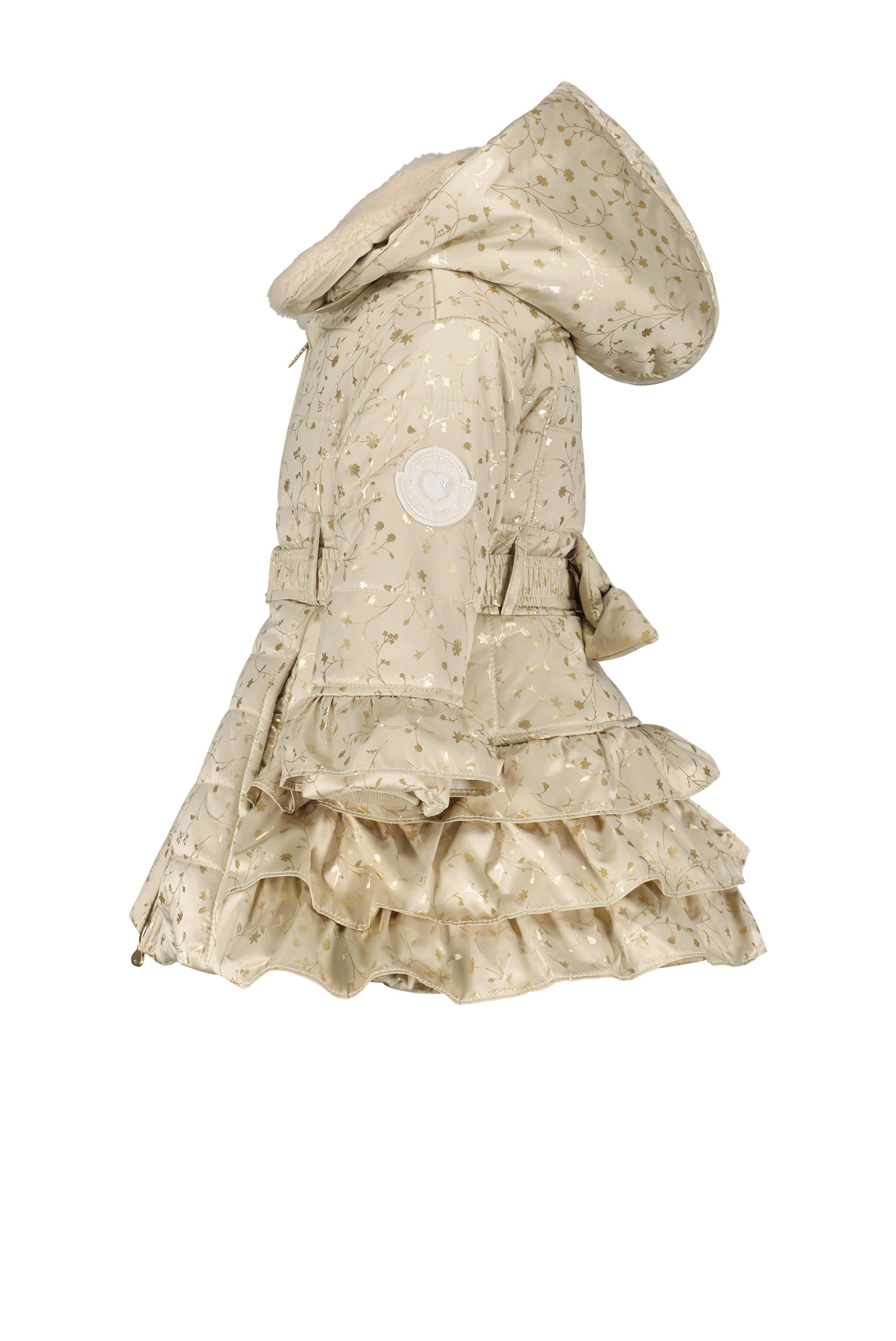 LE CHIC MINI ♥ BALUCIA ♥ ruffle coat AOP *Pearled Ivory & Foil*