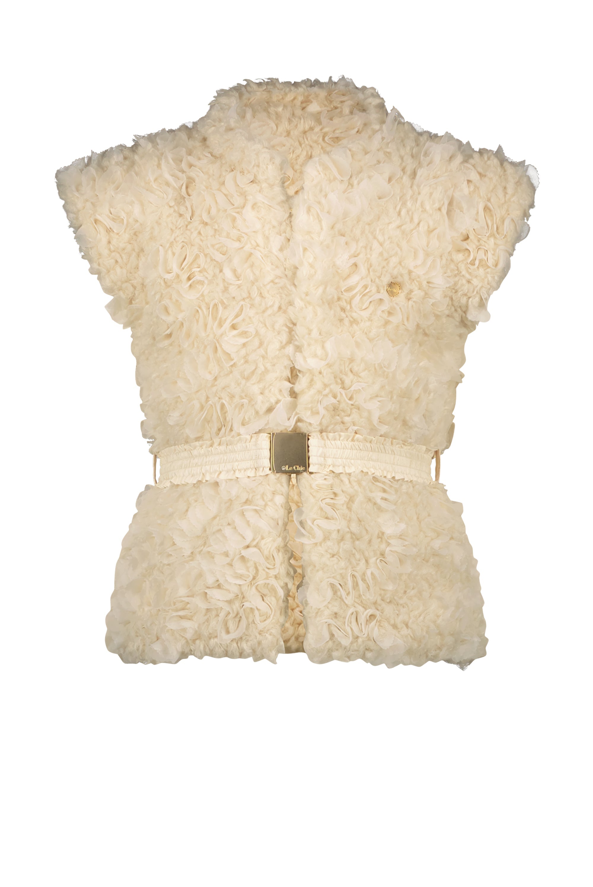 ♥ EMARO ♥ fur & voile bodywarmer *Dreamy Creamy*