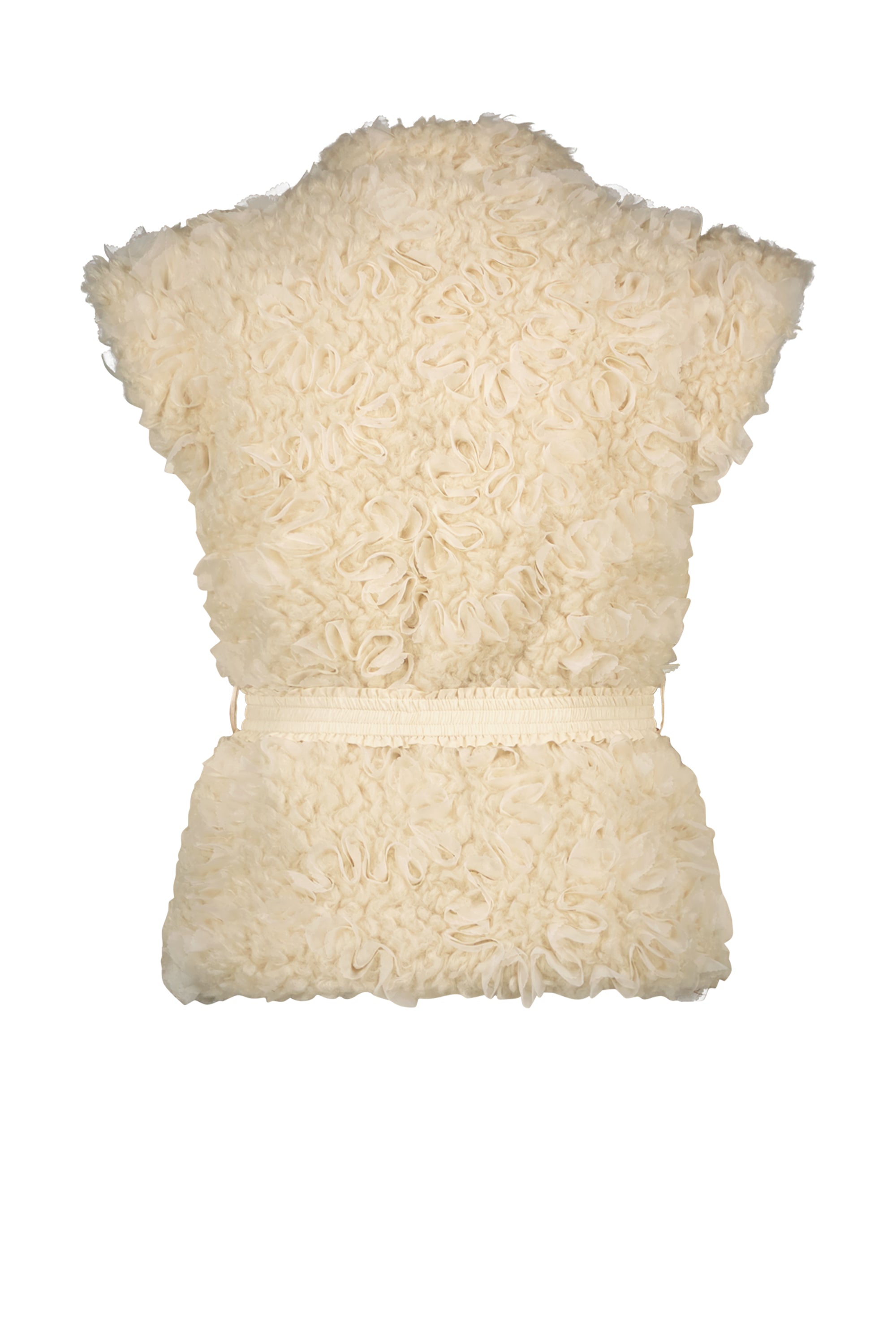 LE CHIC ♥ EMARO ♥ fur & voile bodywarmer *Dreamy Creamy*
