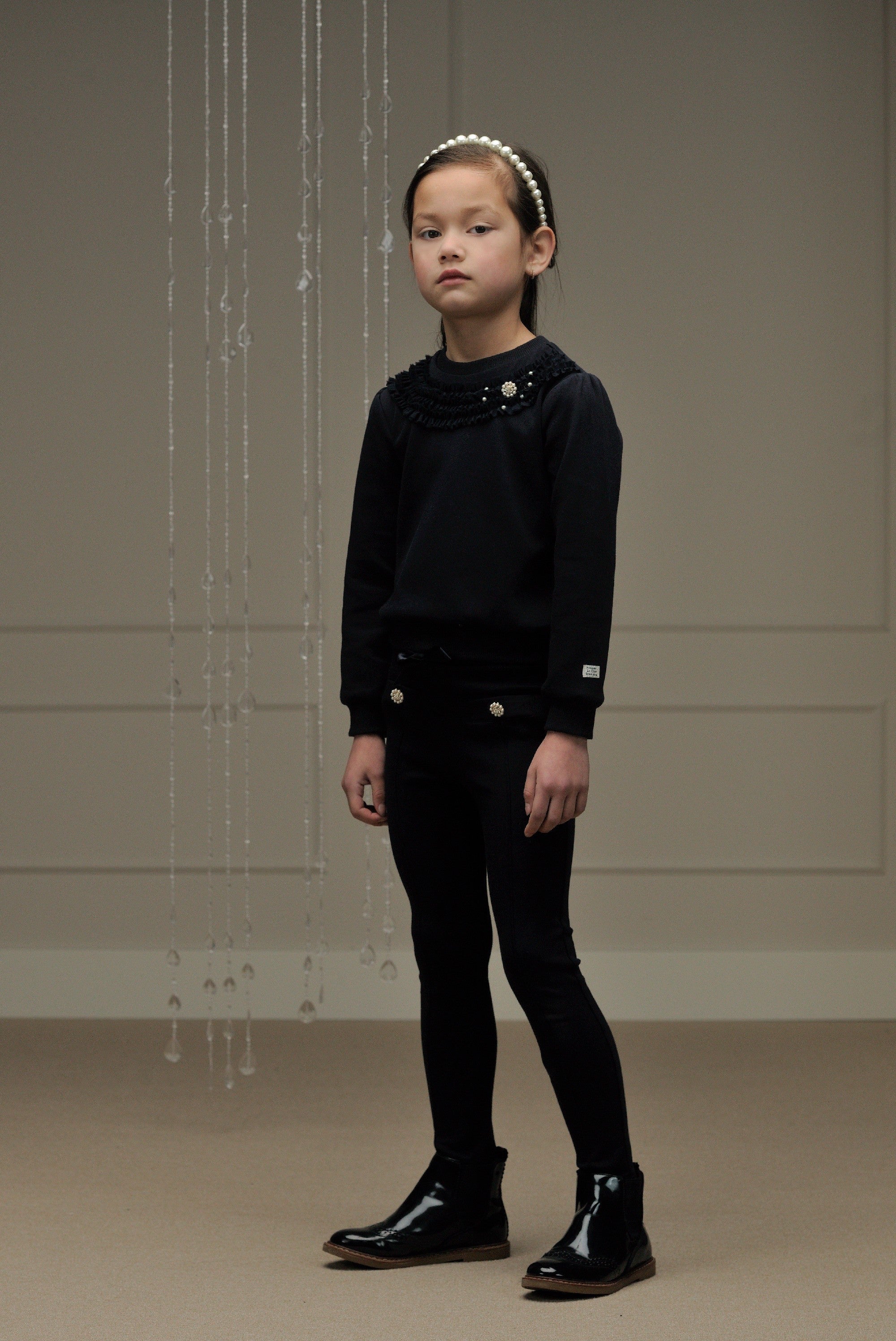 LE CHIC ♥ OCOLLY ♥ fancy ruffles sweater *Blue Navy*