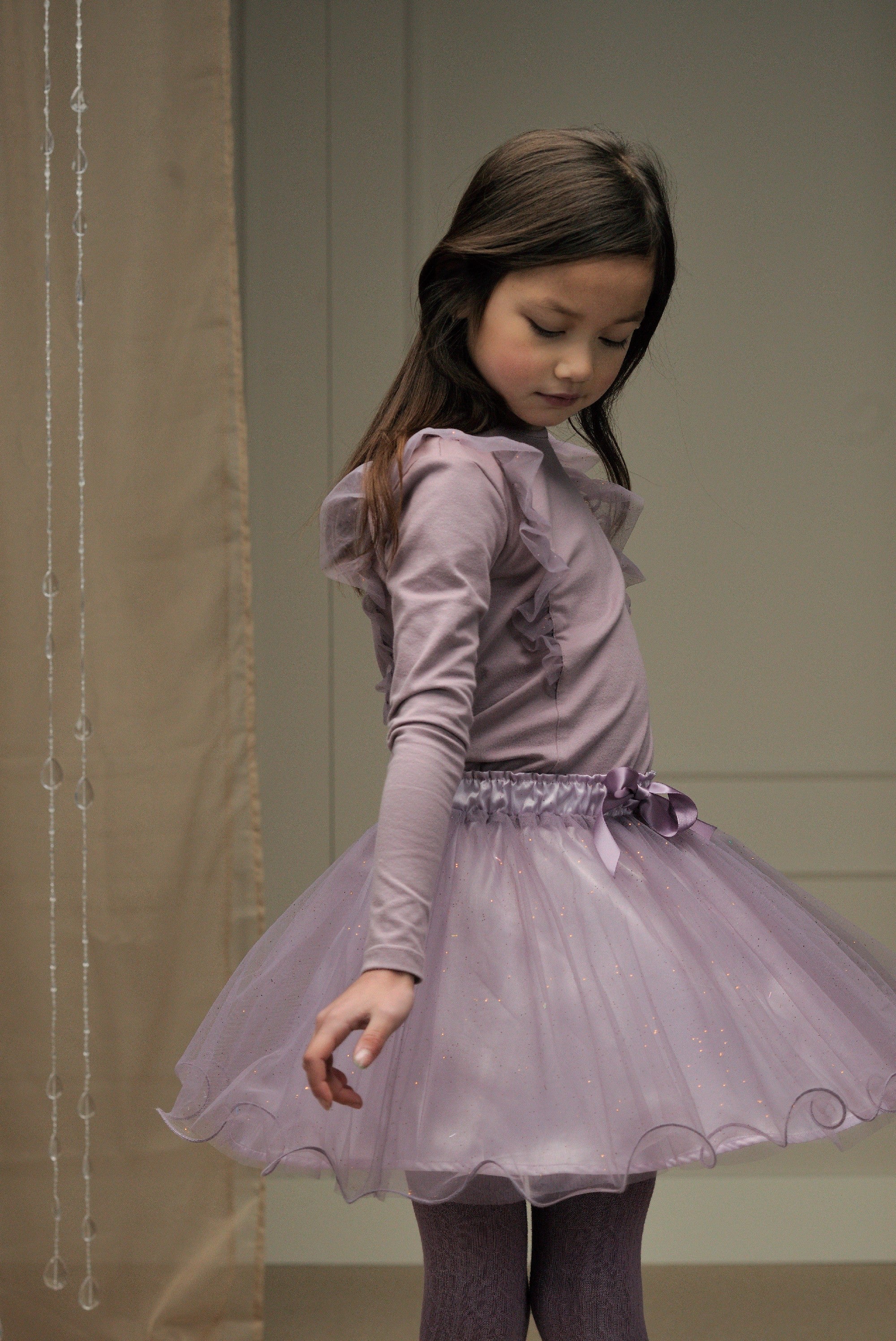 LE CHIC ♥ NUFFY ♥ glitter-ruffle T-shirt *Sweet Plums*