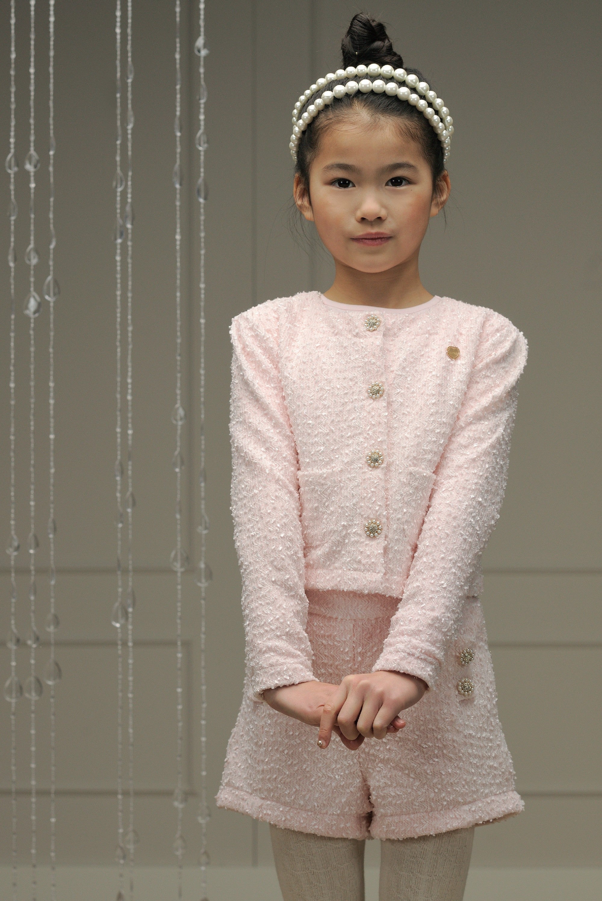 LE CHIC ♥ DONSER ♥ glitter knit shorts *Rose Quartz*