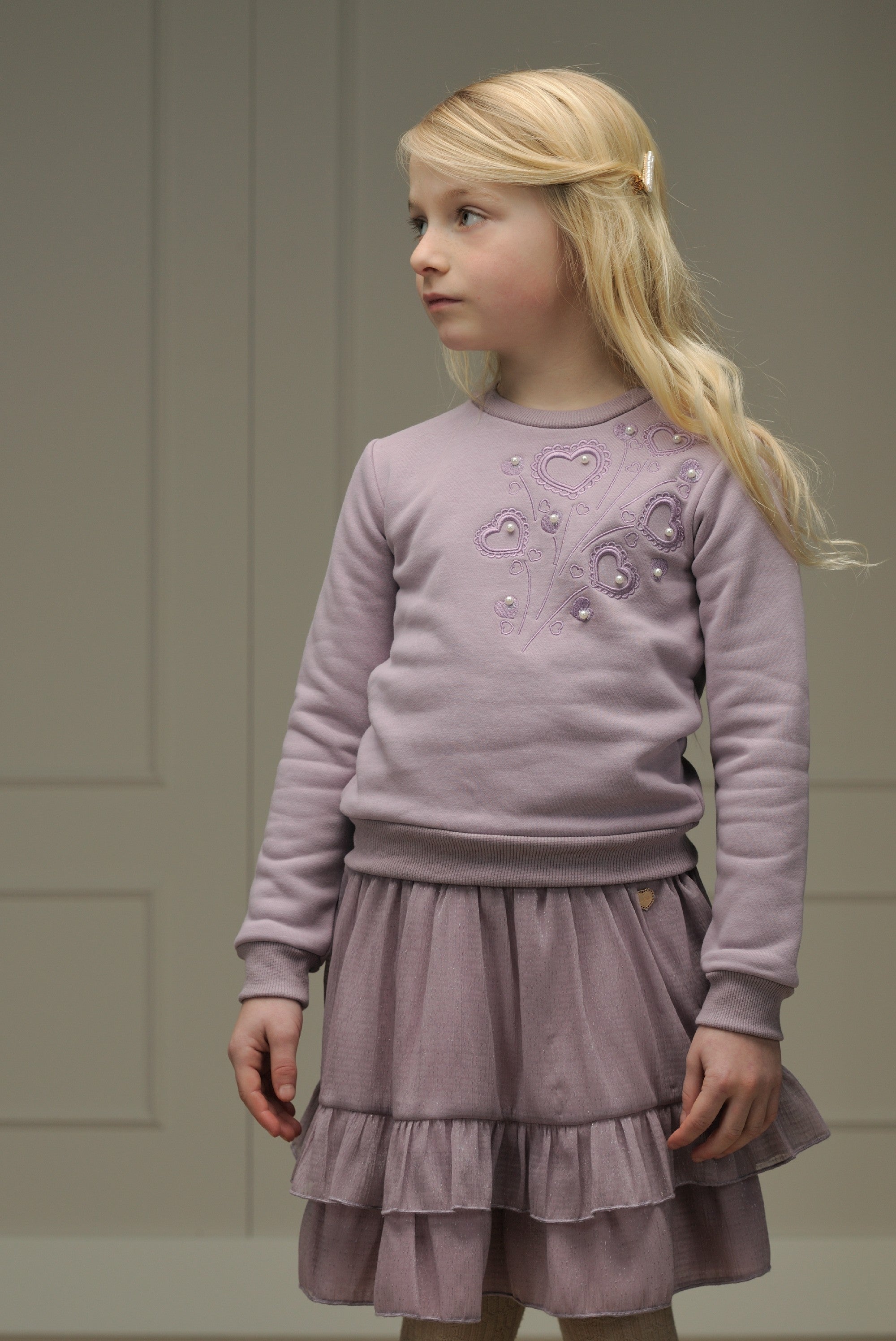 LE CHIC ♥ TAMAR ♥ structure-voile skirt *Sweet Plums*