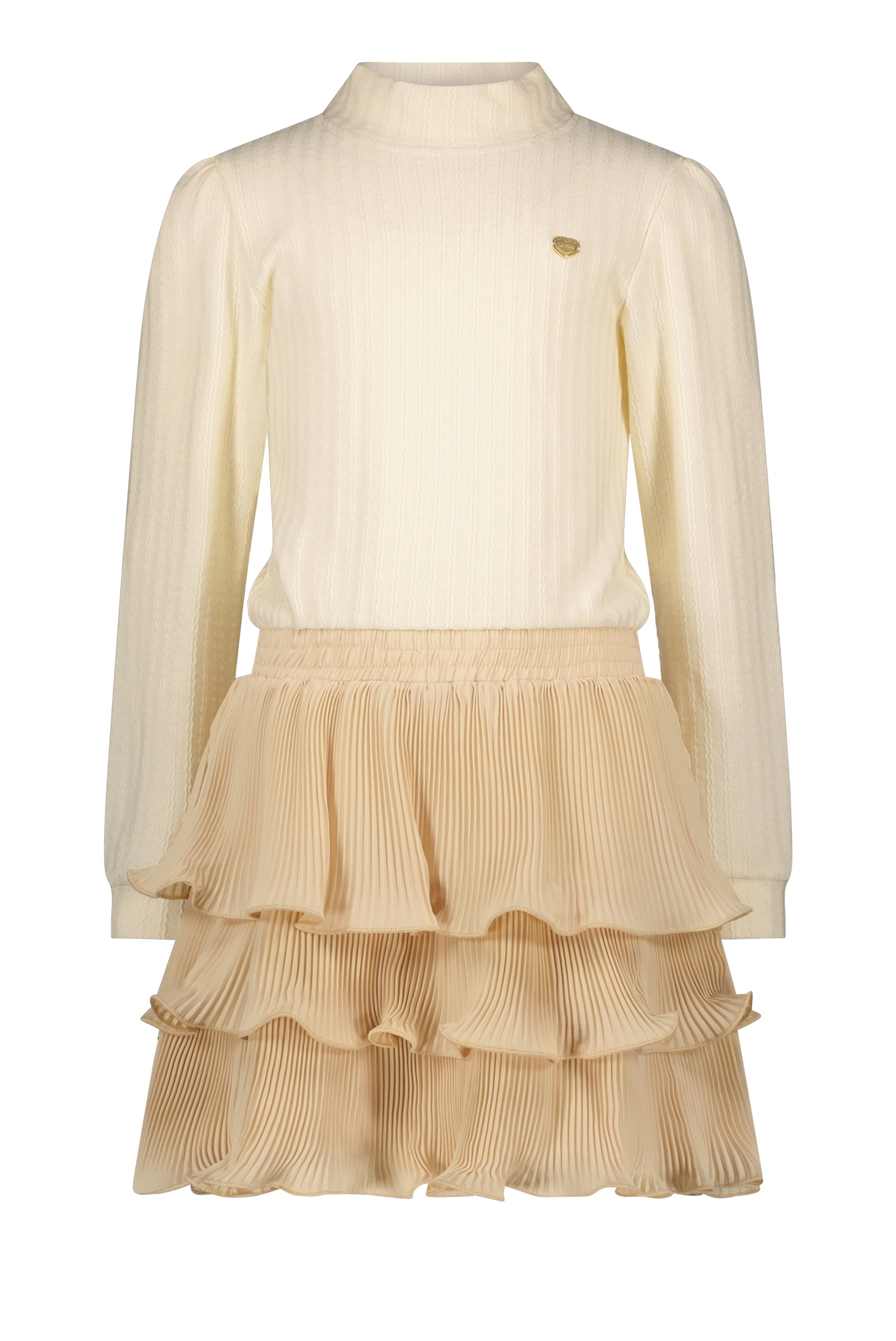 ♥ SONIQUE ♥ knit & plissé dress *Dreamy Creamy*