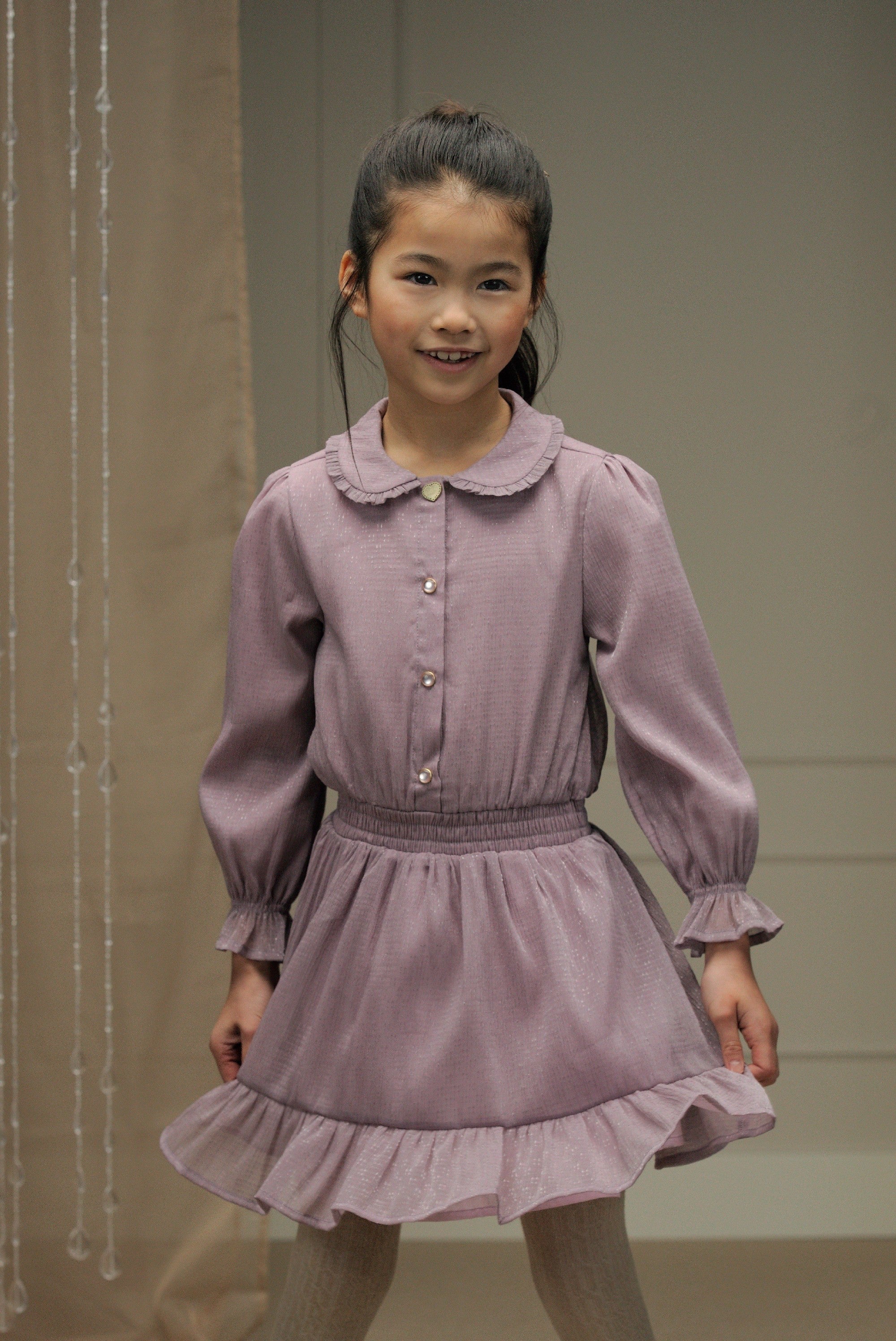 LE CHIC ♥ SWANKA ♥ structure-voile dress *Sweet Plums*