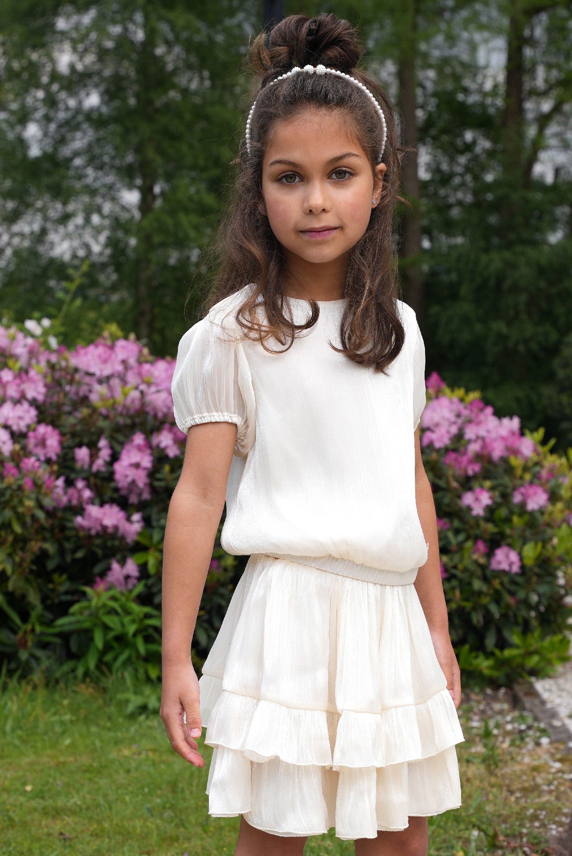 Le Chic ♥EVERLEE♥ Seidiges Voile-Top *Dreamy Creamy*