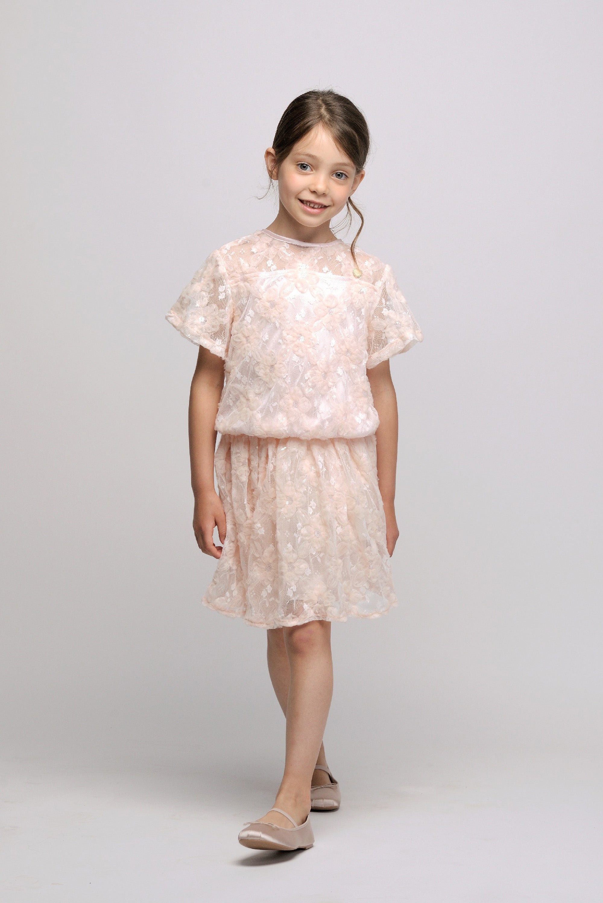 Le Chic ♥EARLYNE♥ Blumen-Netztop *Pinky Promise*