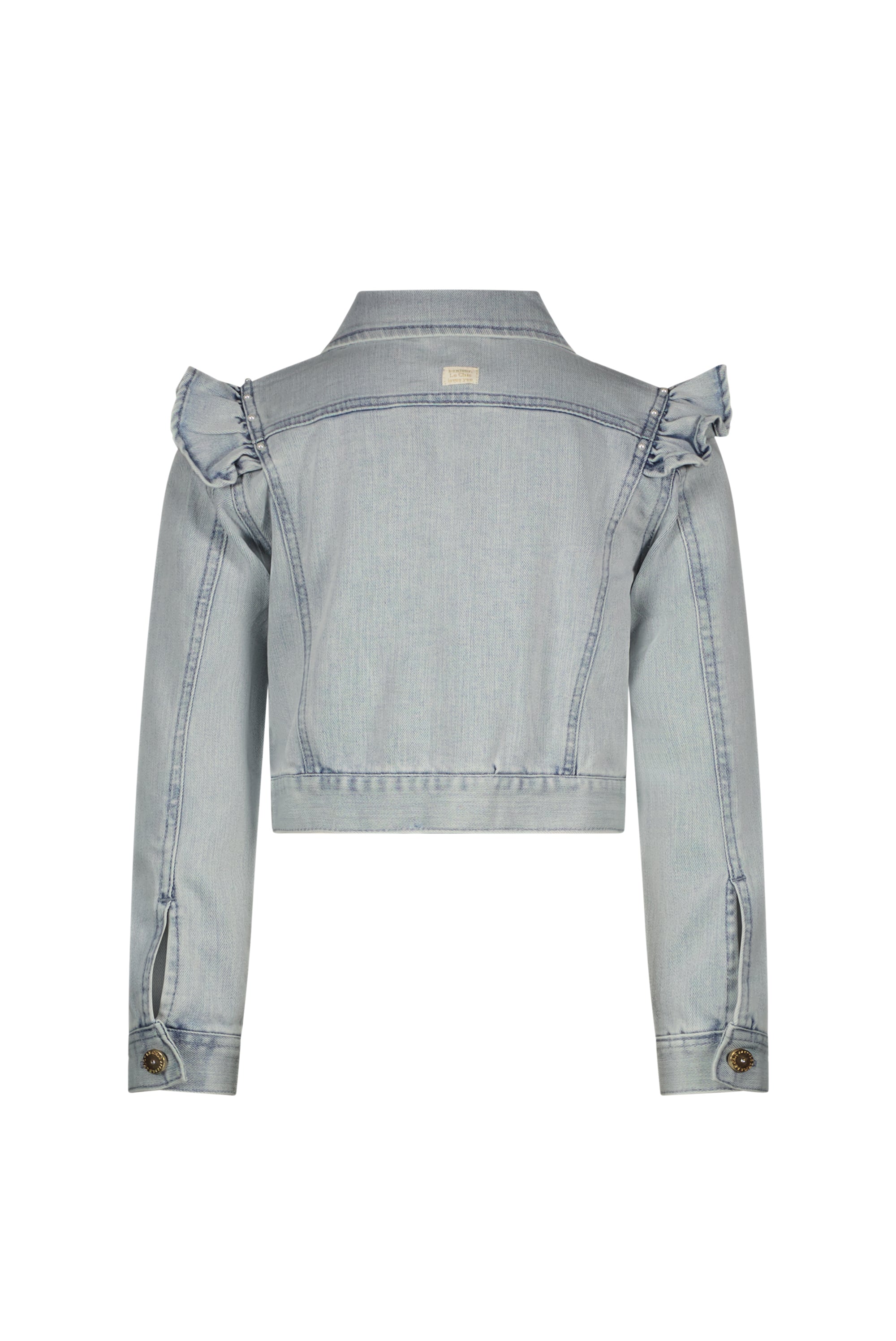 Le Chic ♥ALYSUM♥ Rüschen-Jeansjacke *Classic Light Denim*