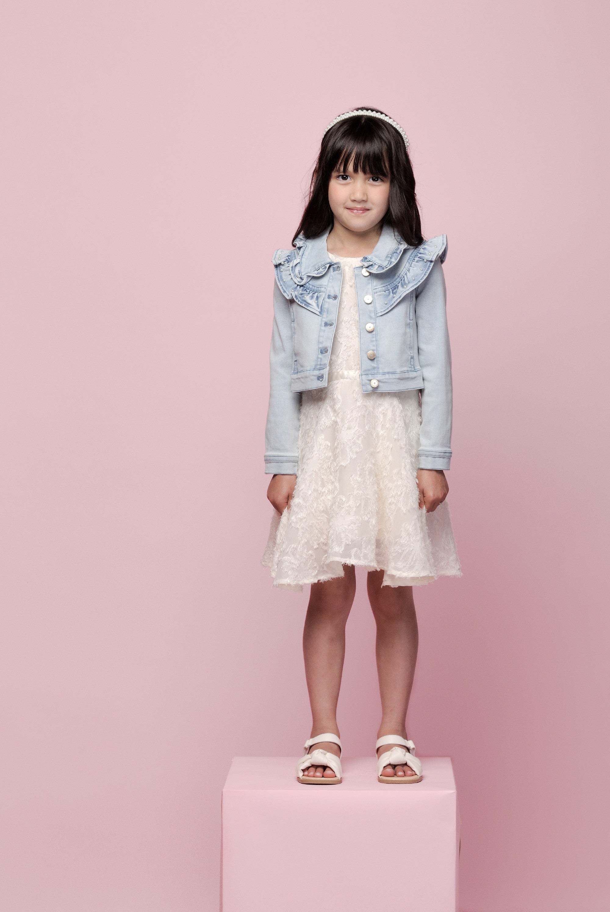 Le Chic ♥ALYSUM♥ ruffle denim jacket *Classic Light Denim*