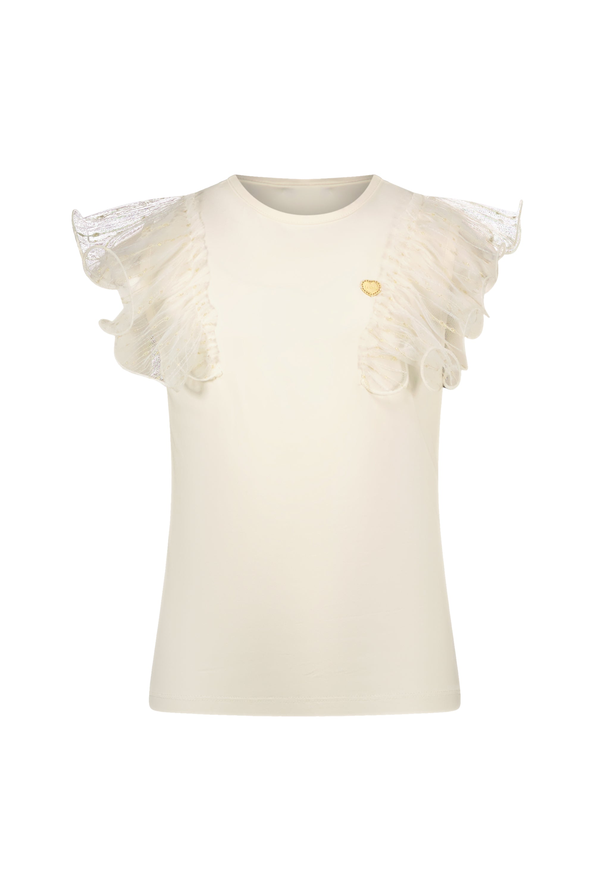 Le Chic ♥NOBLESSE♥ Lurex-Netz-T-Shirt *Pearled Ivory*