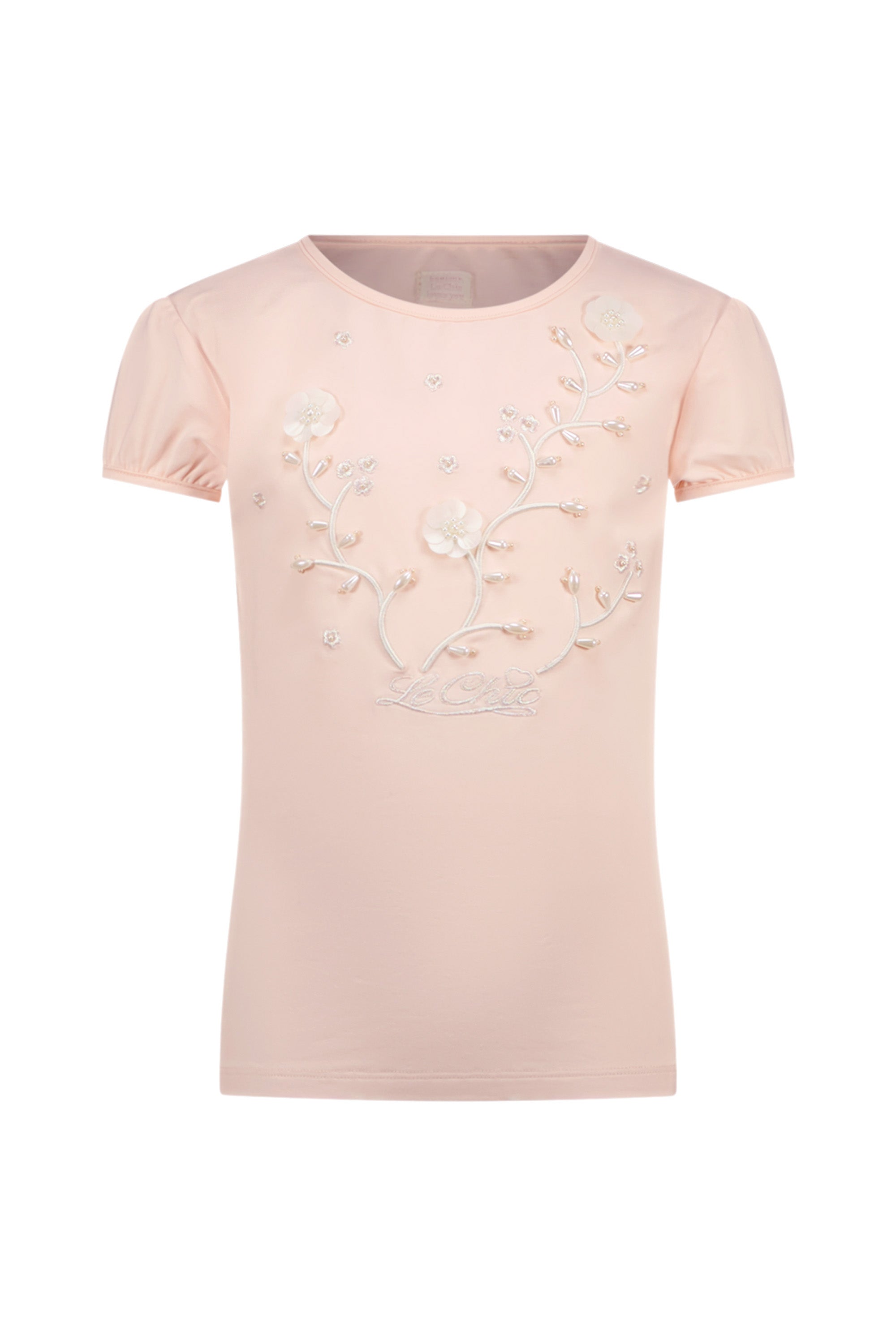Le Chic ♥NOMMY♥ Perlen & Blumen T-Shirt *Pinky Promise*
