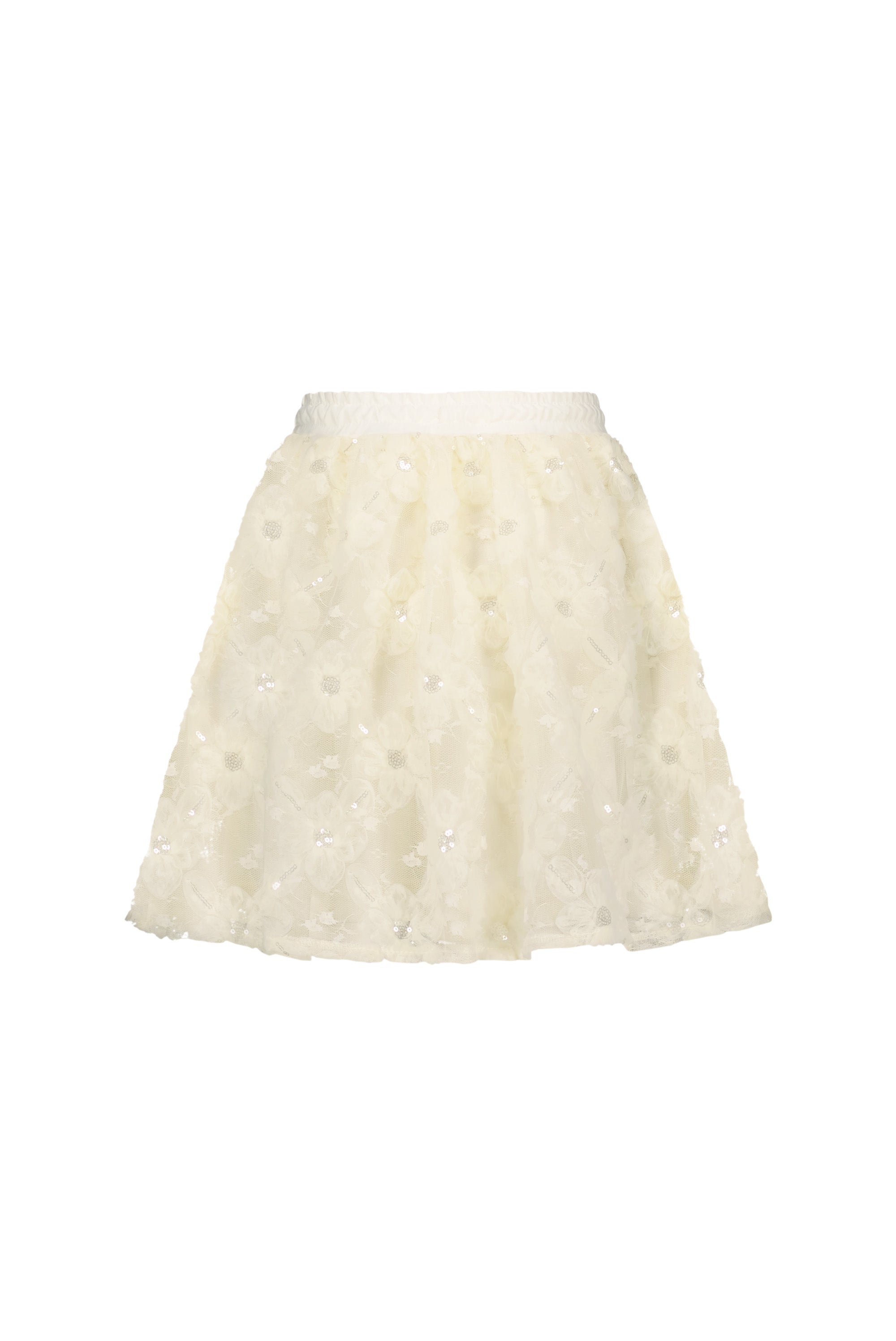 Le Chic ♥TWILIGHT♥ Blumen-Netzrock *Dreamy Creamy*