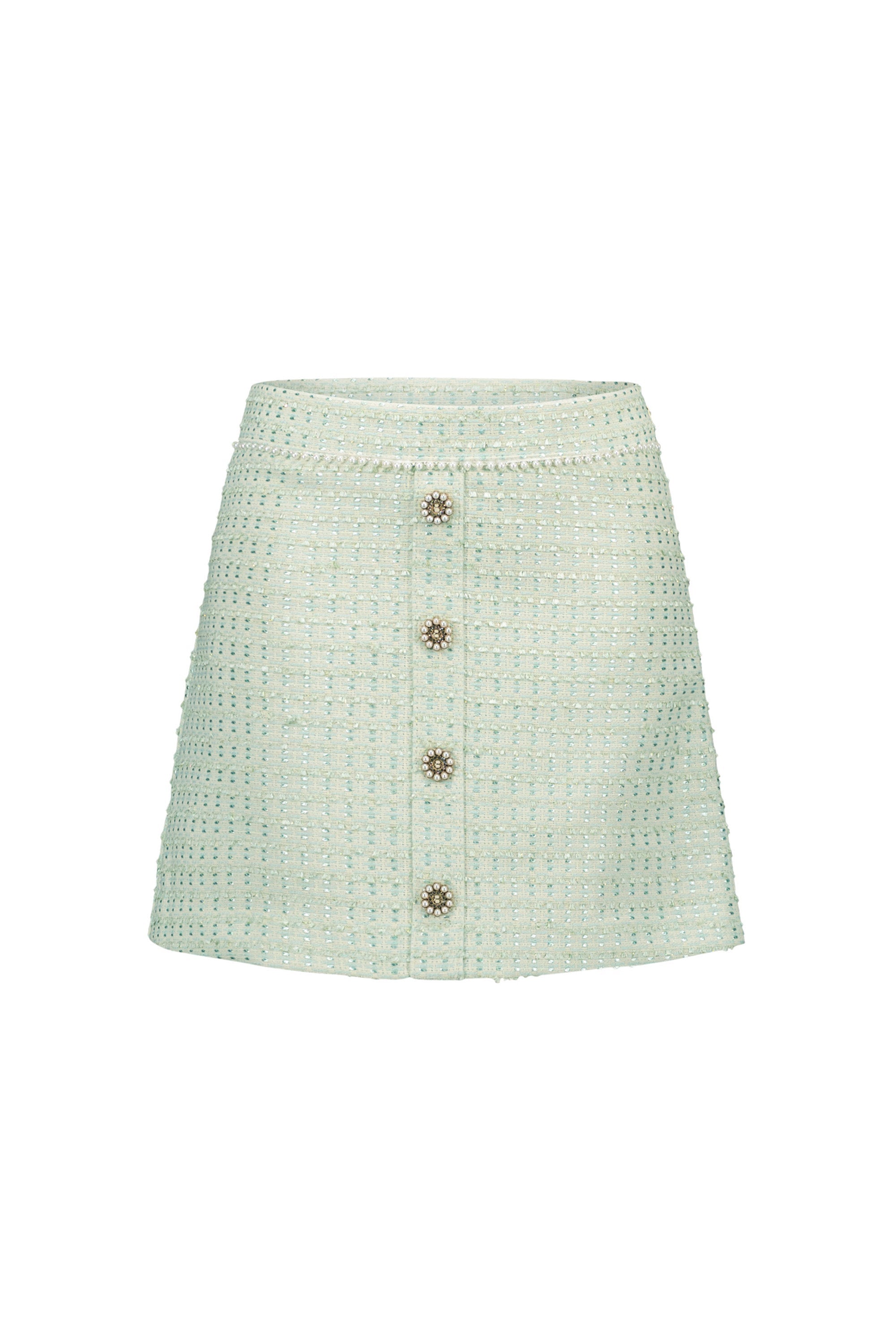 Le Chic ♥TIANA♥ Sommerlicher schicker Tweedrock *Shade of Jade*