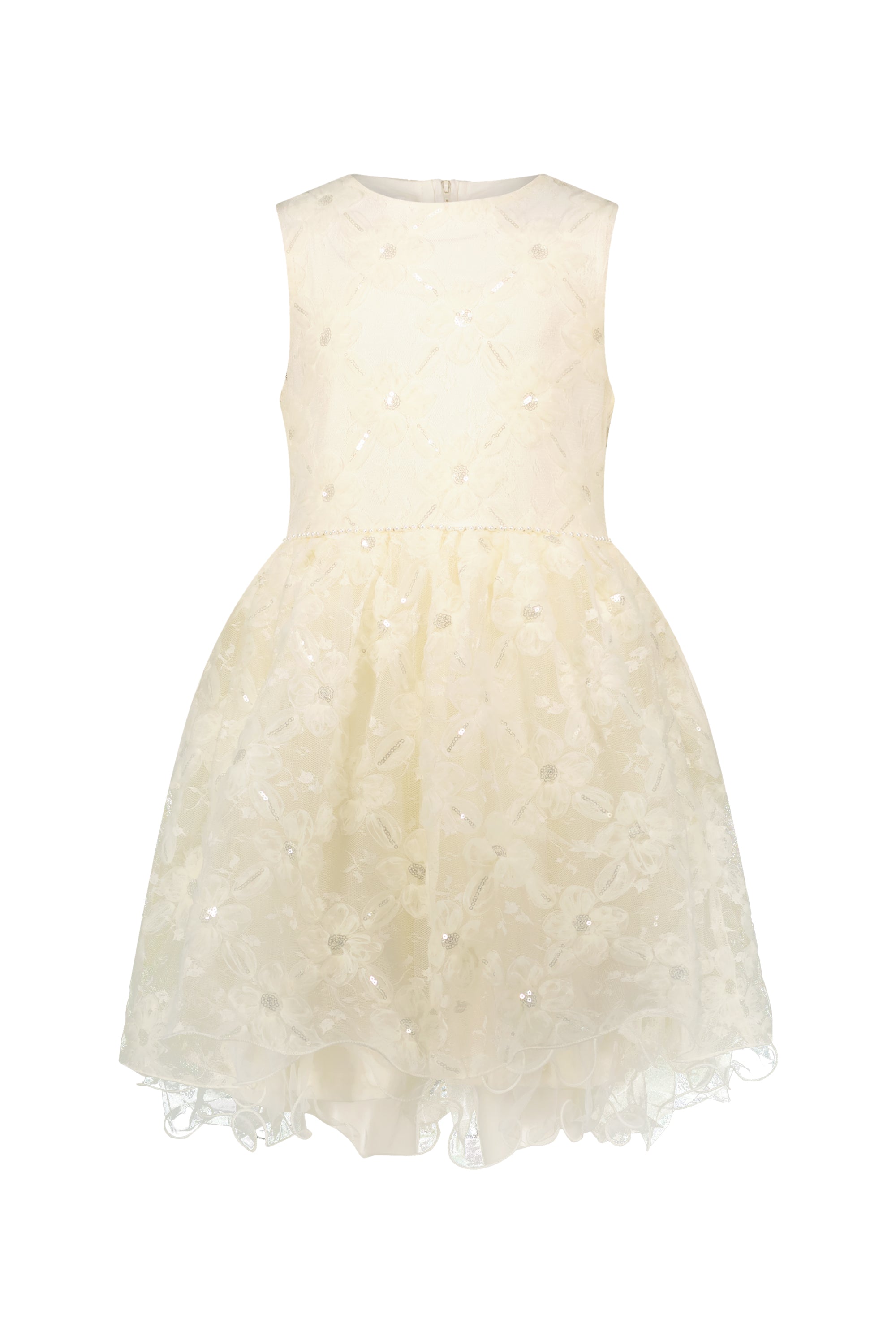 Le Chic ♥SYMRO♥ Blumennetz-Partykleid *Dreamy Creamy*