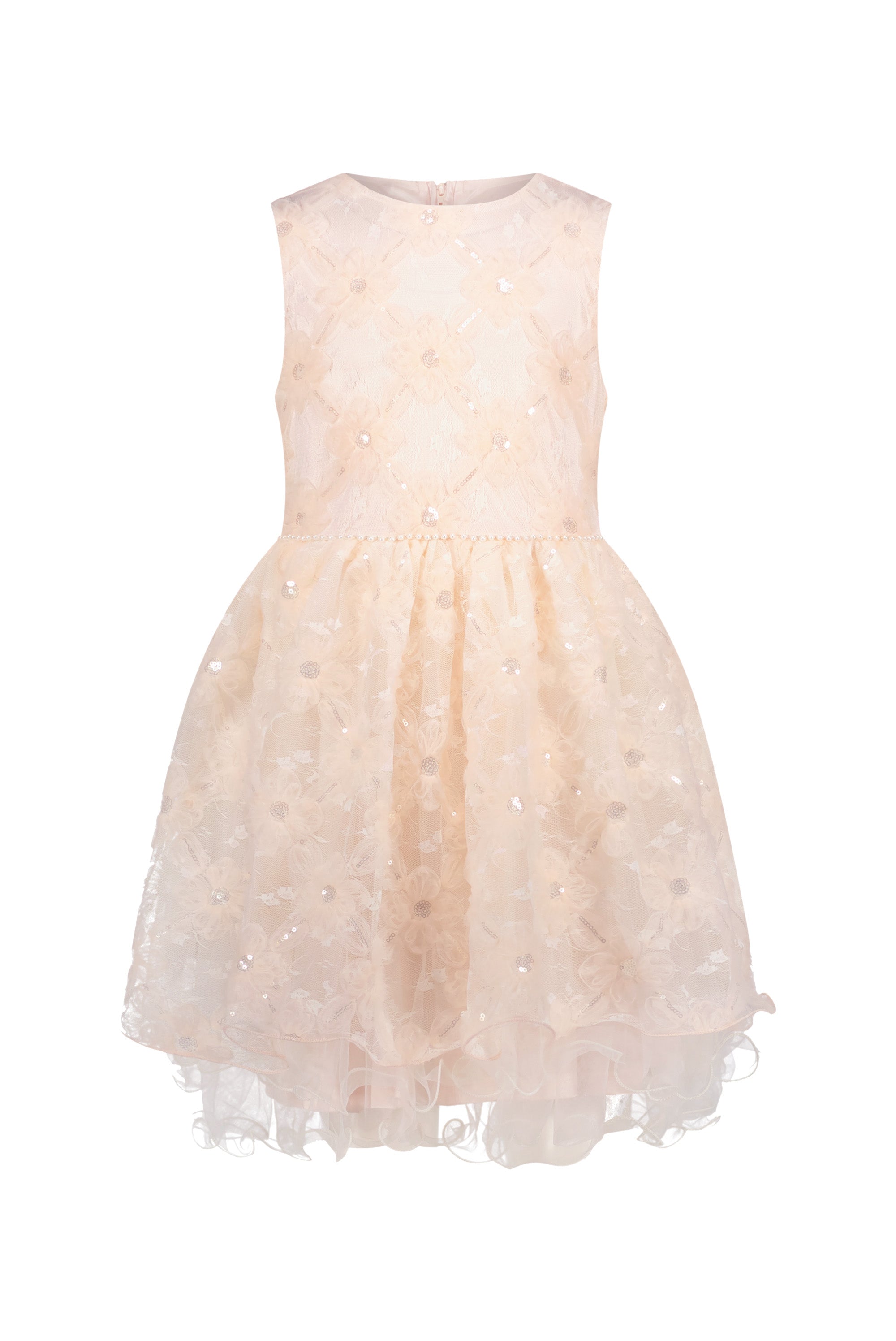 Le Chic ♥SYMRO♥ Blumennetz-Partykleid *Pinky Promise*