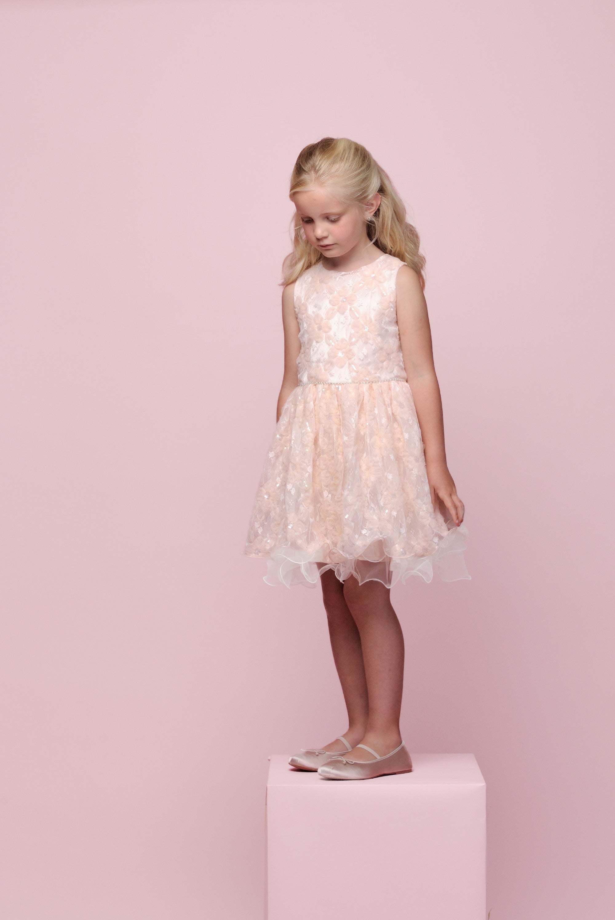 Le Chic ♥SYMRO♥ Blumennetz-Partykleid *Pinky Promise*