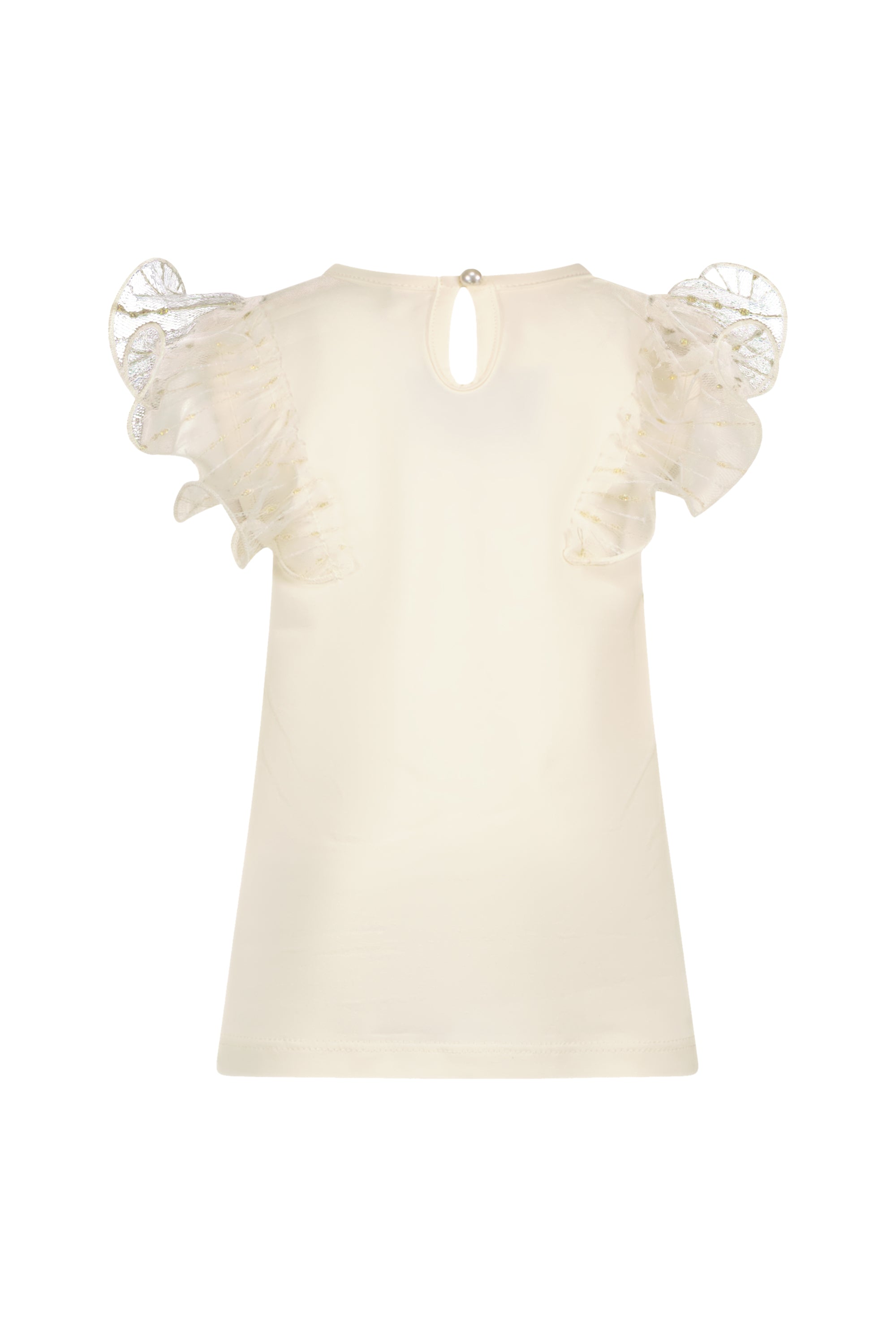 Le Chic ♥NOBLY♥ goldenes Netz-T-Shirt *Pearled Ivory*