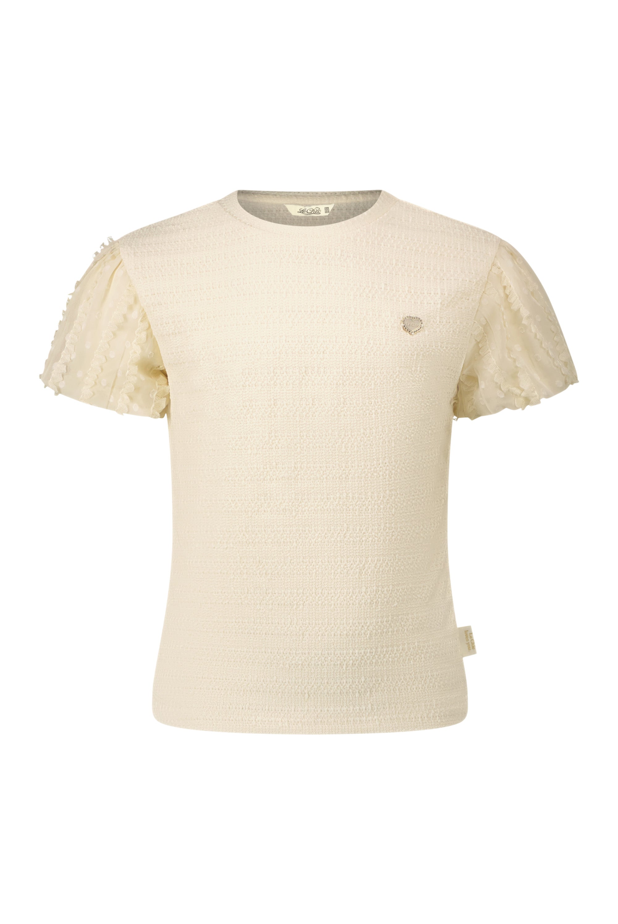 Le Chic ♥ NARAH ♥ T-Shirt mit Punkten und Rüschen
