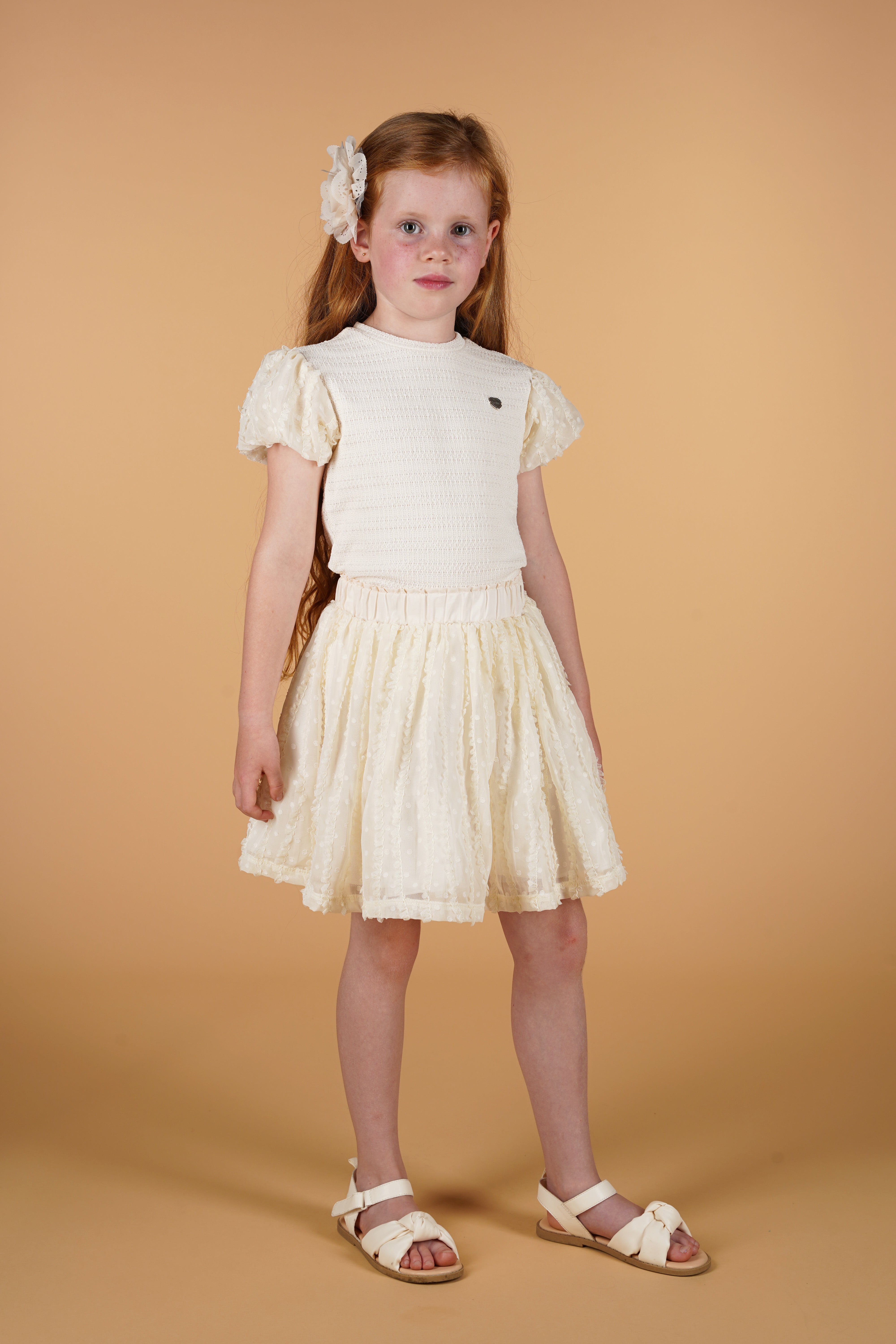 Le Chic ♥ NARAH ♥ T-Shirt mit Punkten und Rüschen
