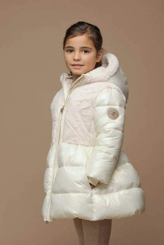 Le Chic ♥ Bloom ♥ Winterjas Met Bont-Lijf *Off-White*