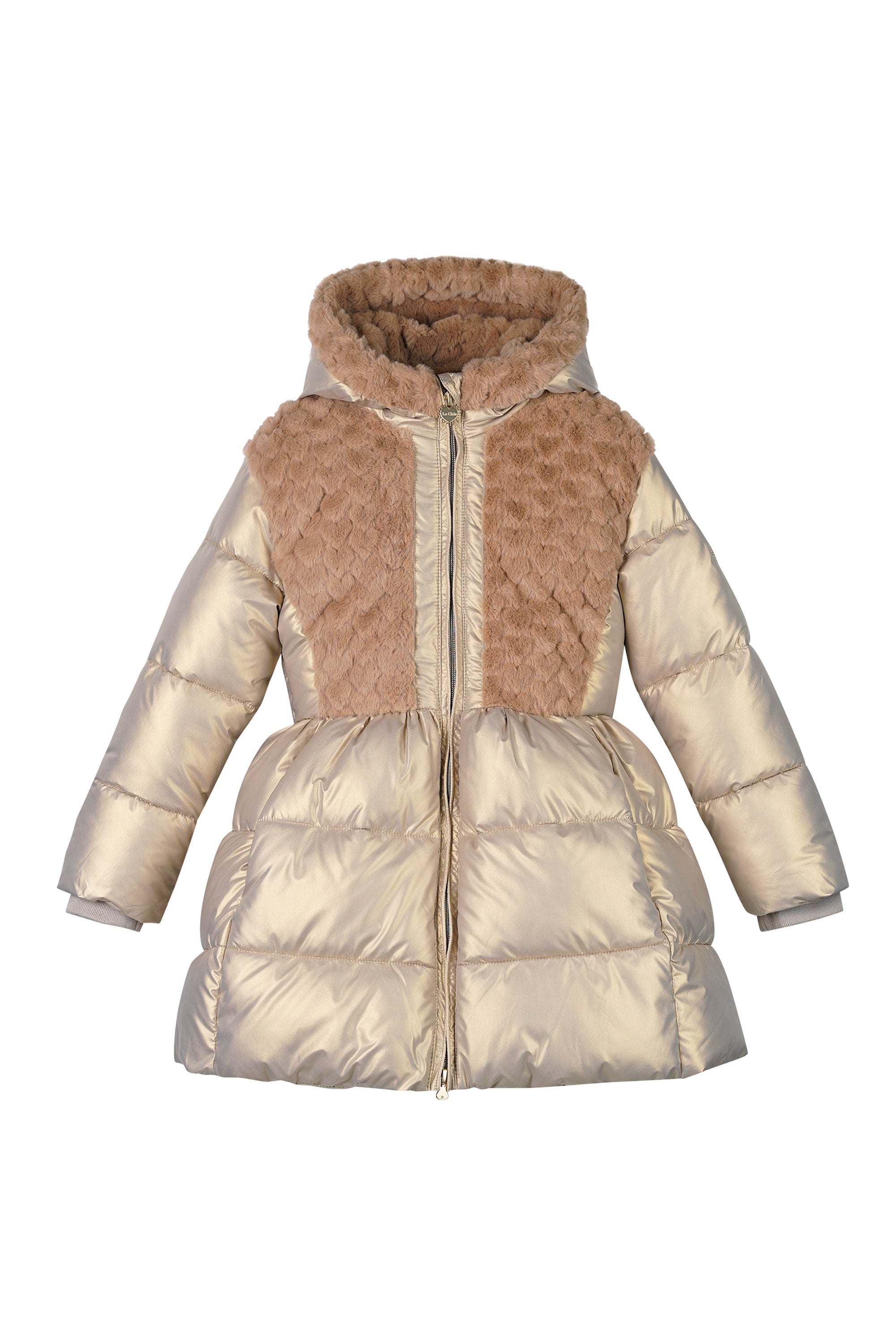Le Chic ♥ Bloom ♥ Winterjas Met Bont-Lijf *Beige*
