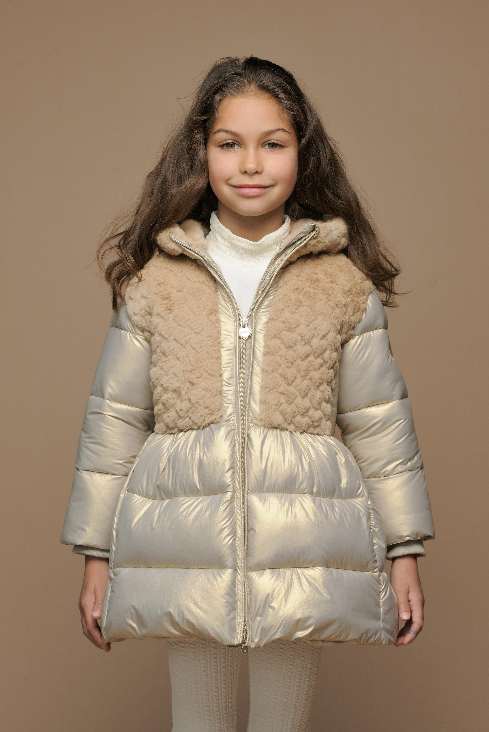 Le Chic ♥ Bloom ♥ Winterjas Met Bont-Lijf *Beige*