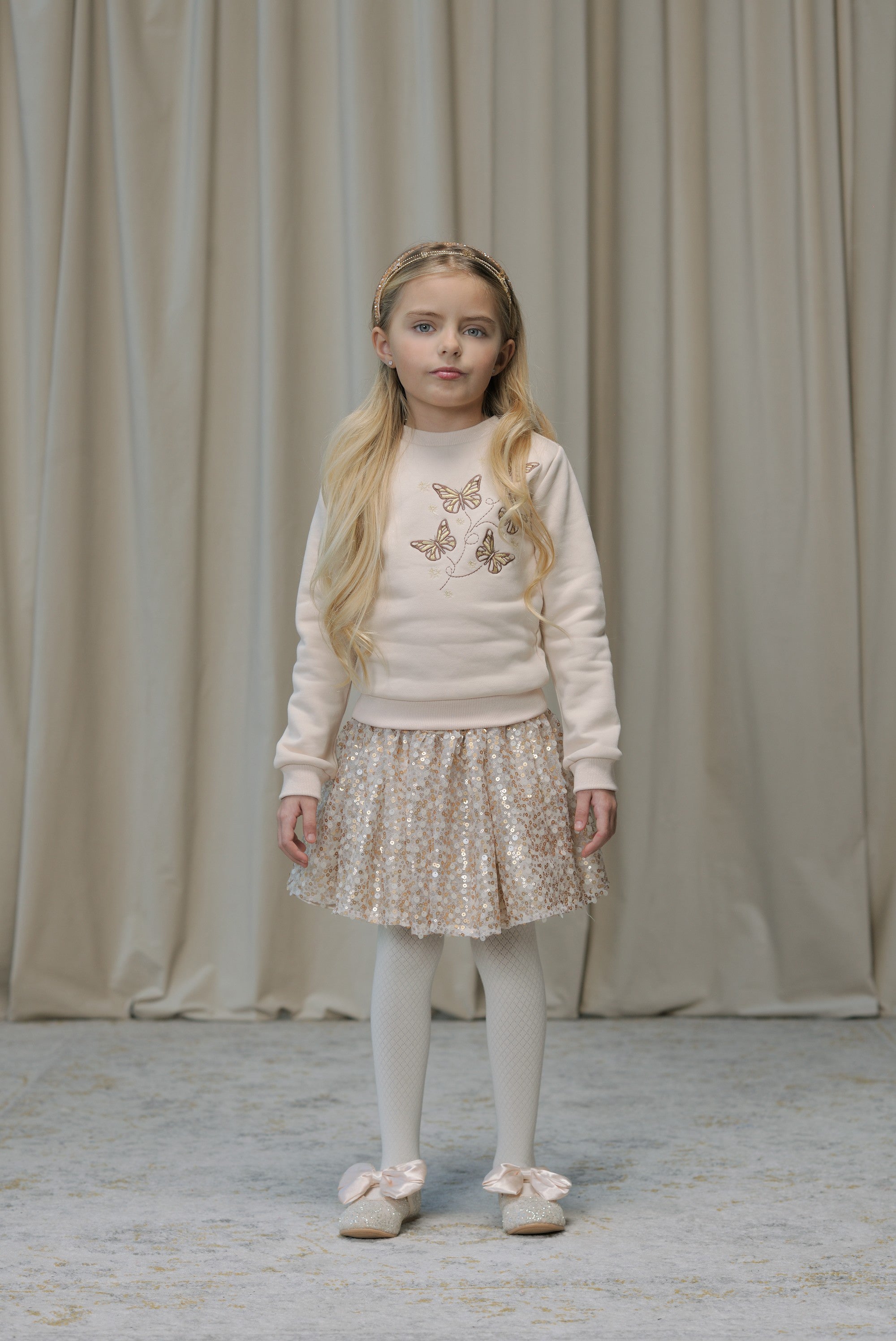 Le Chic♥ Odette ♥ Sweater Met Vlinders *Beige*