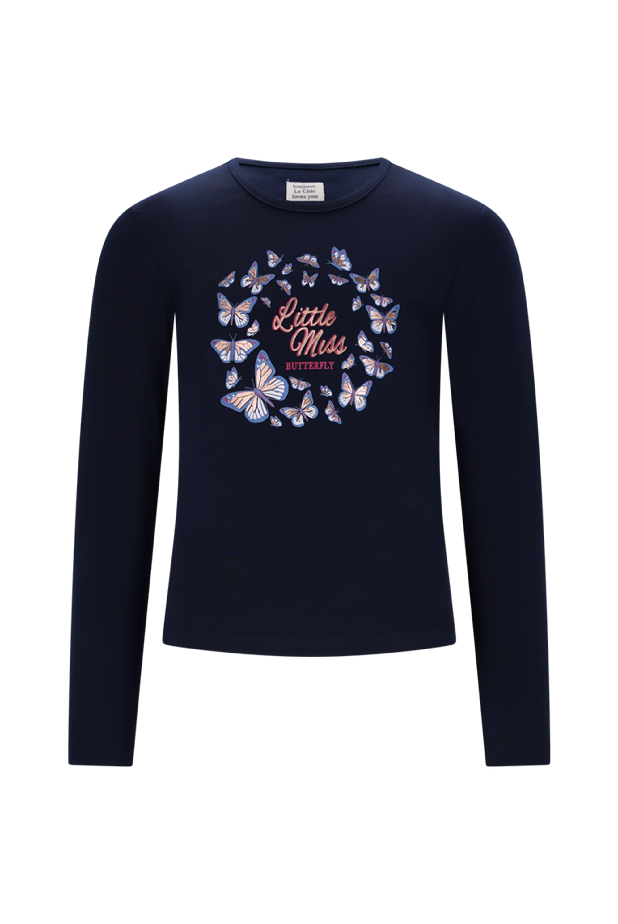 Le Chic♥ Norma ♥ T-Shirt Met Vlinders *Blauw*