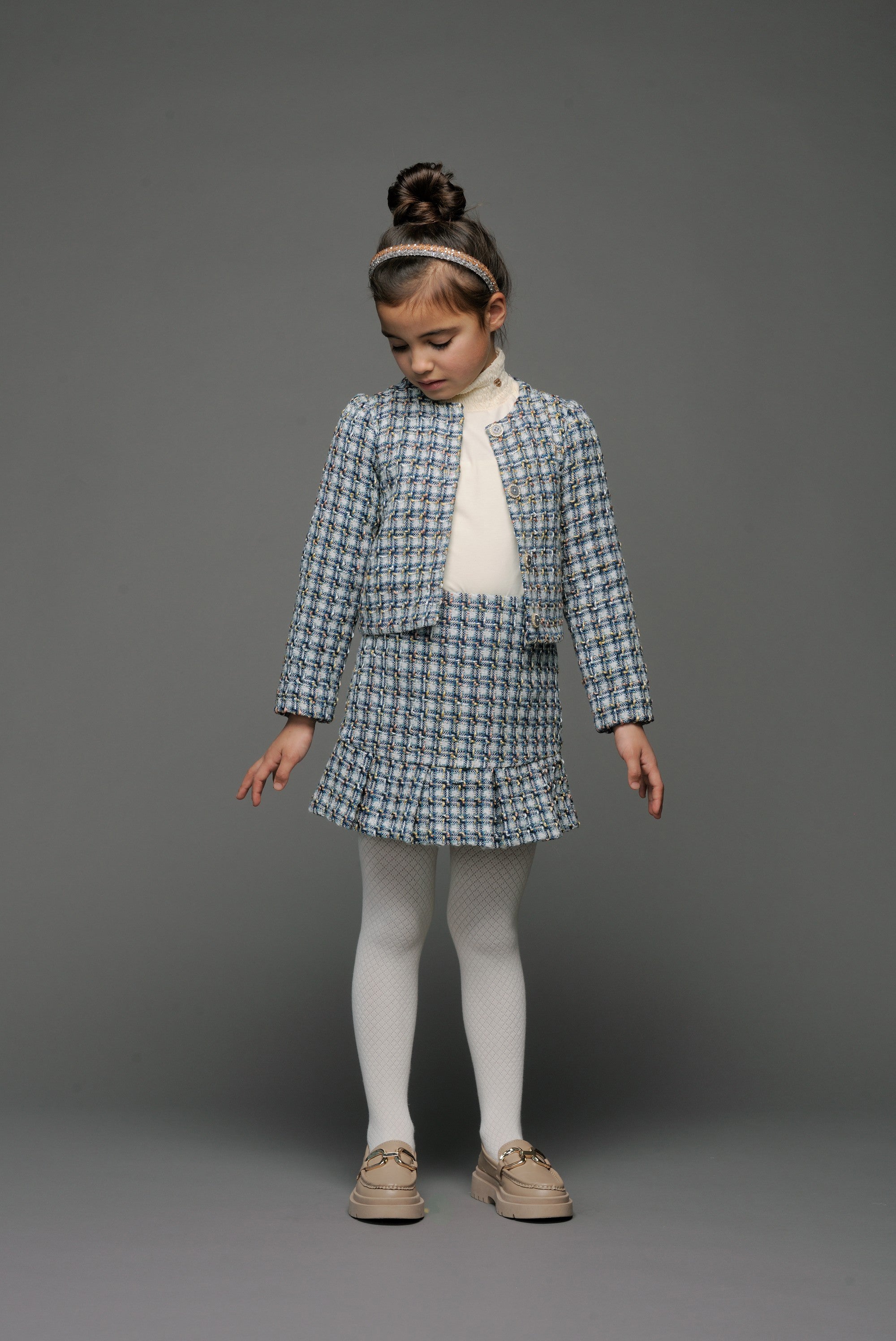 Le Chic♥ Tivvy ♥ Tweed Rok *Blauw*