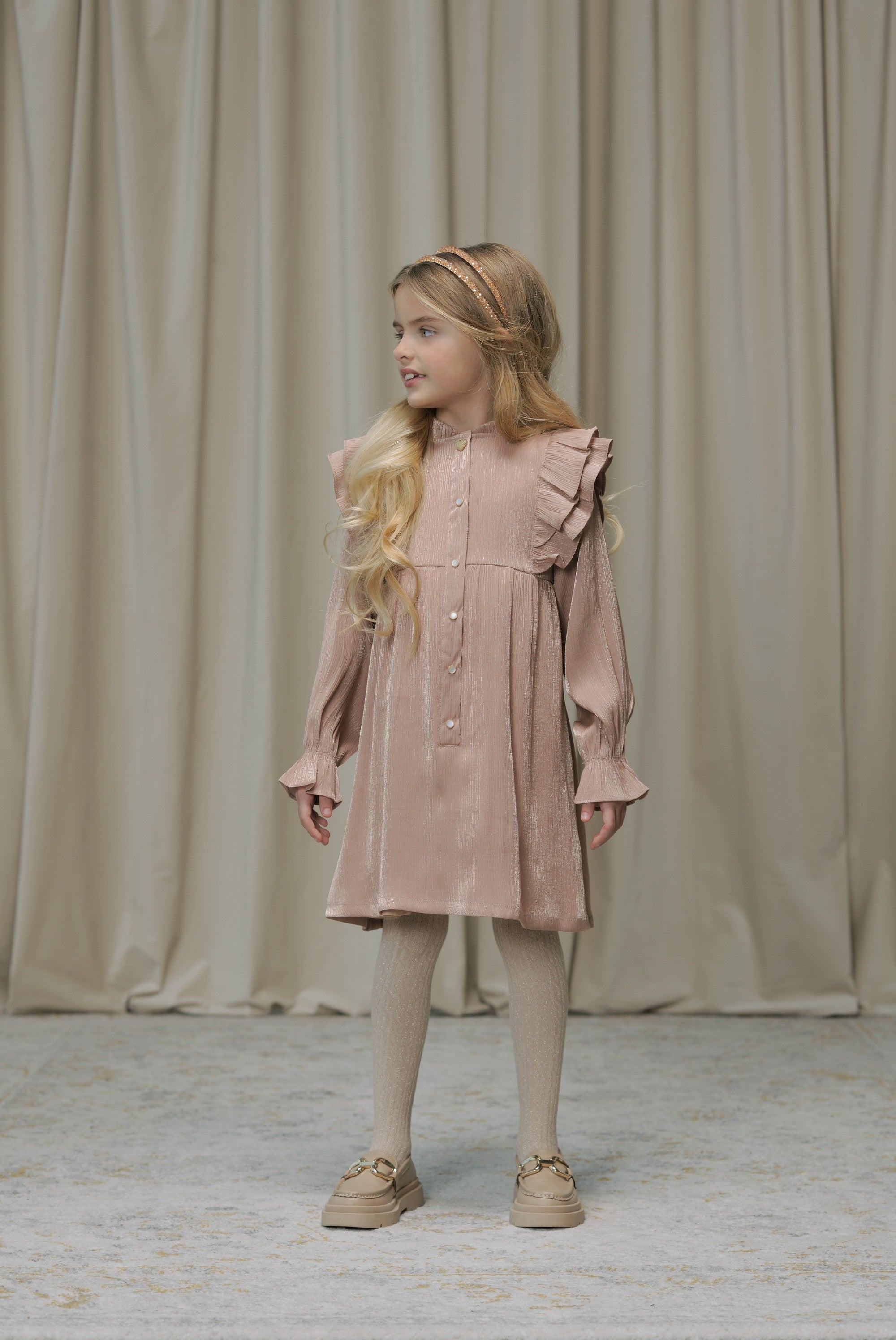 Le Chic♥ Skylar ♥ Jurk Met Ruches *Koper*