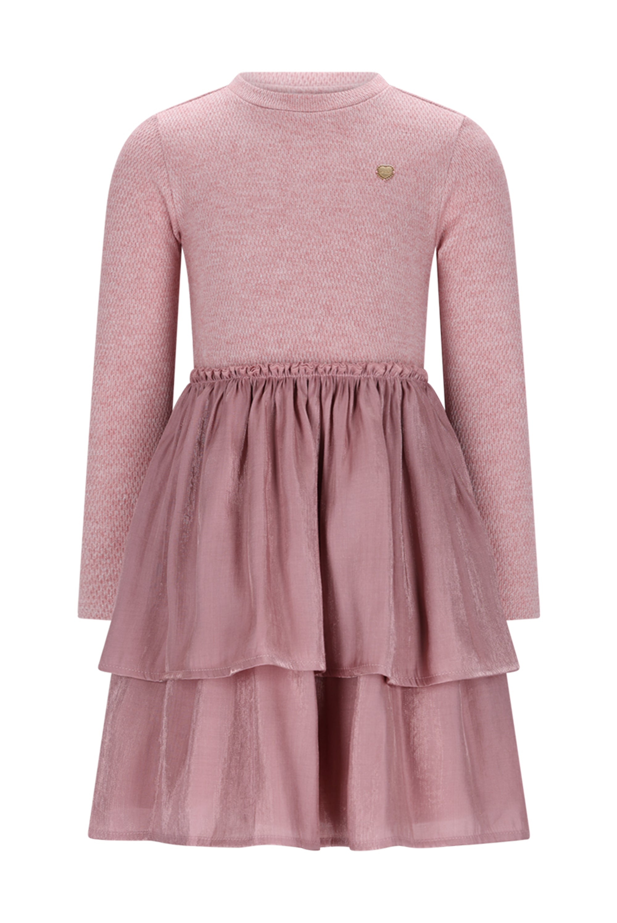 Le Chic♥ Simar ♥ Jurk Met Dubbele Rok *Roze*