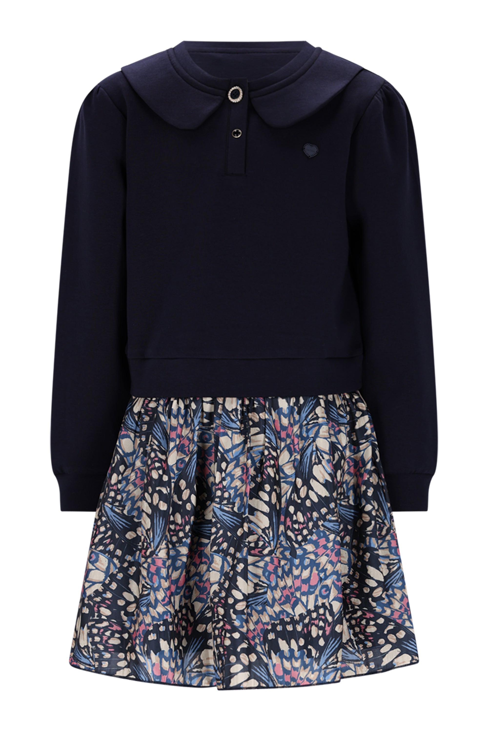Le Chic♥ Swing ♥ Combinatie-Jurk *Blauw*