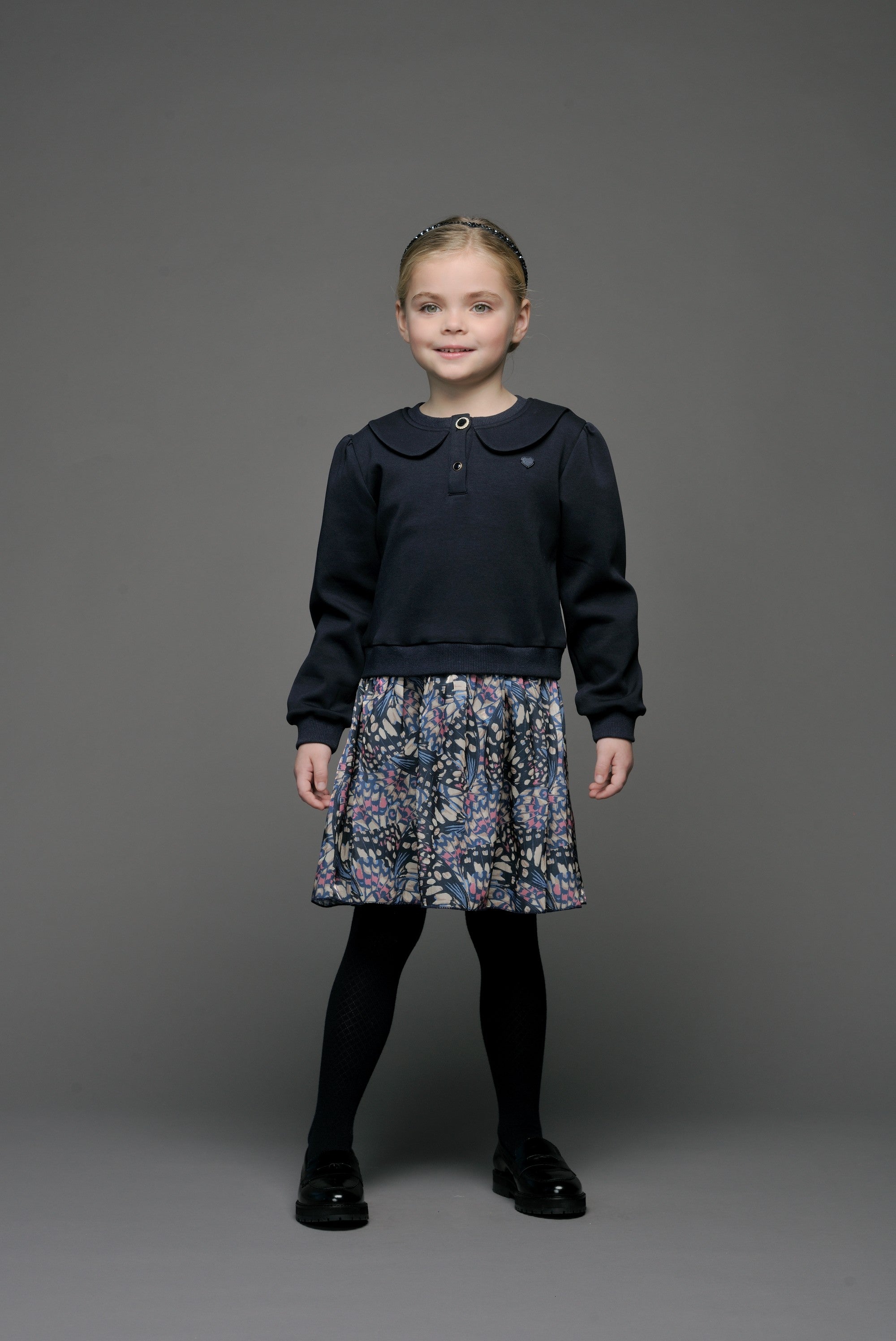 Le Chic♥ Swing ♥ Combinatie-Jurk *Blauw*