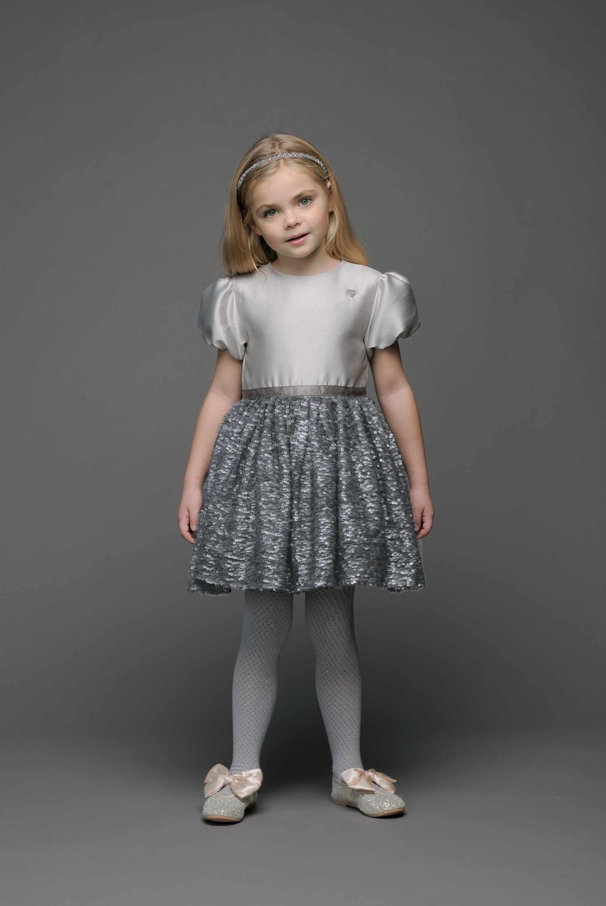 Le Chic♥ Saleonie ♥ Pailletten Jurk *Grijs*