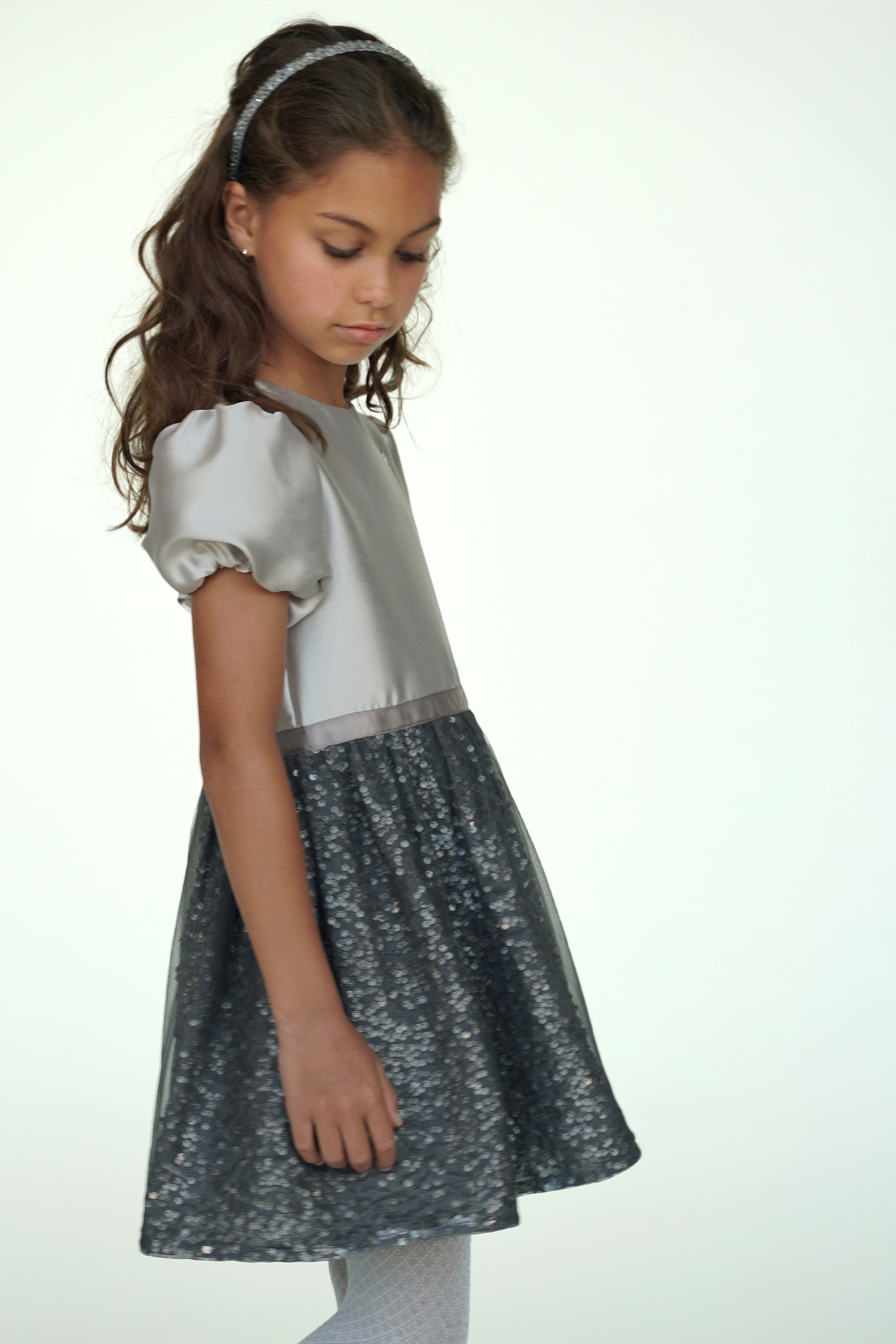 Le Chic♥ Saleonie ♥ Pailletten Jurk *Grijs*