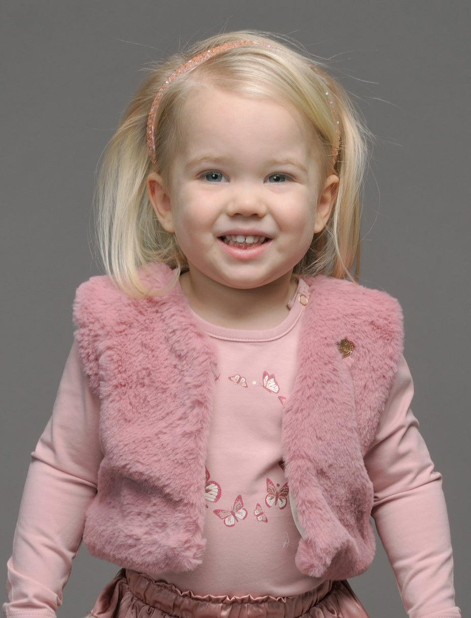 LE CHIC MINI♥ Eloisy ♥ Furry Gilet *Roze*