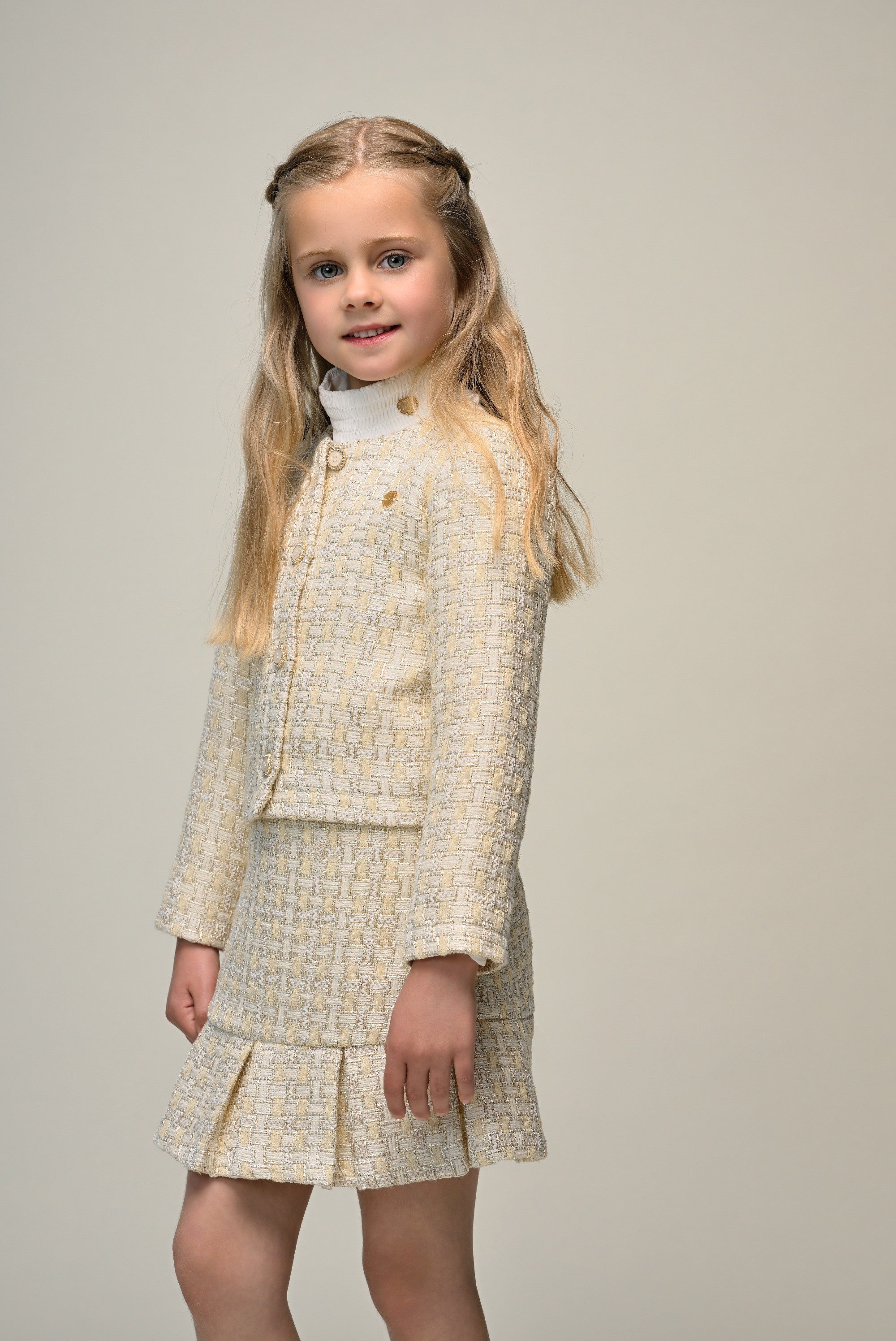 Le Chic AMSY tweed jasje. Golden Glow