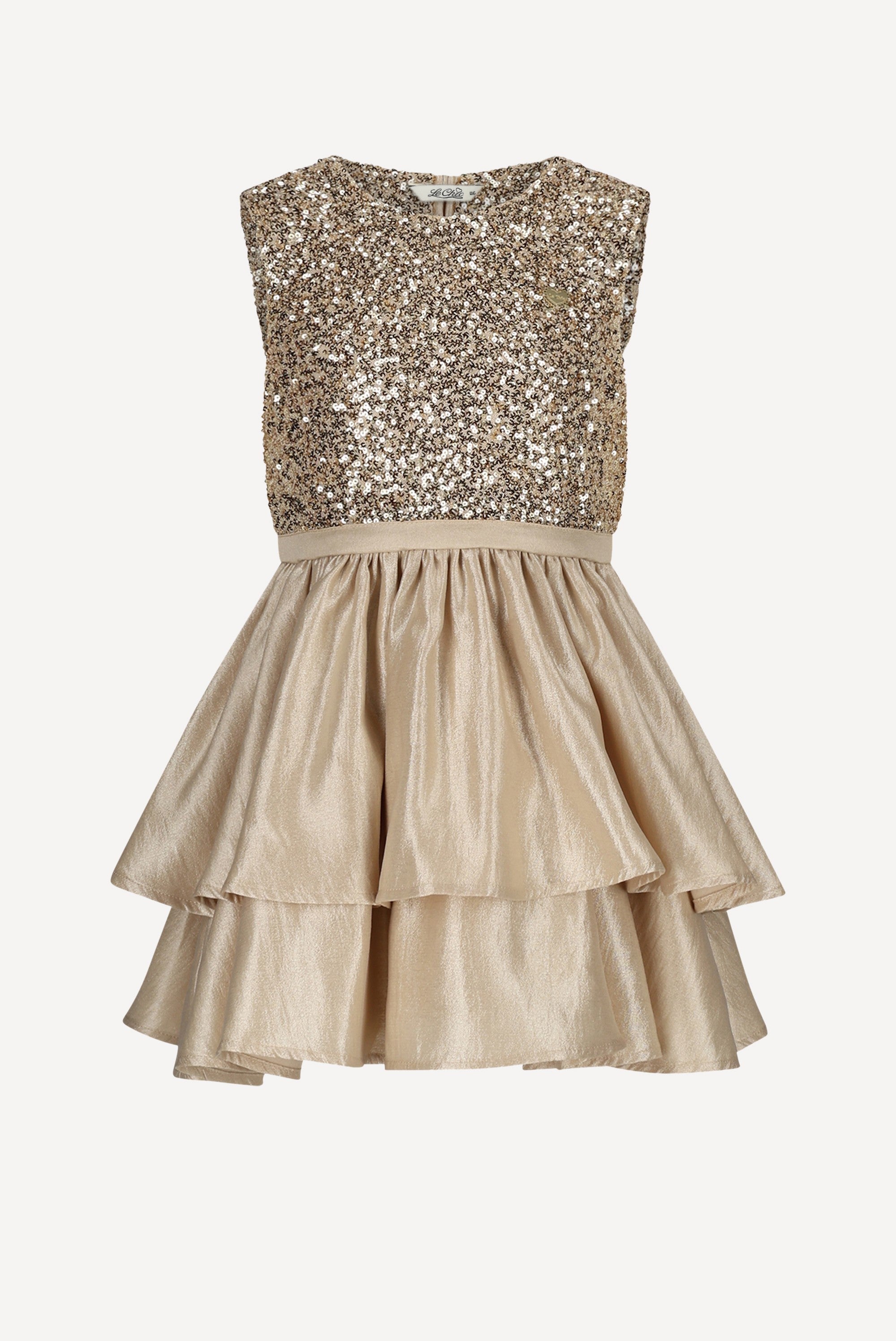 Le Chic SHINY feest jurk. Golden Glow