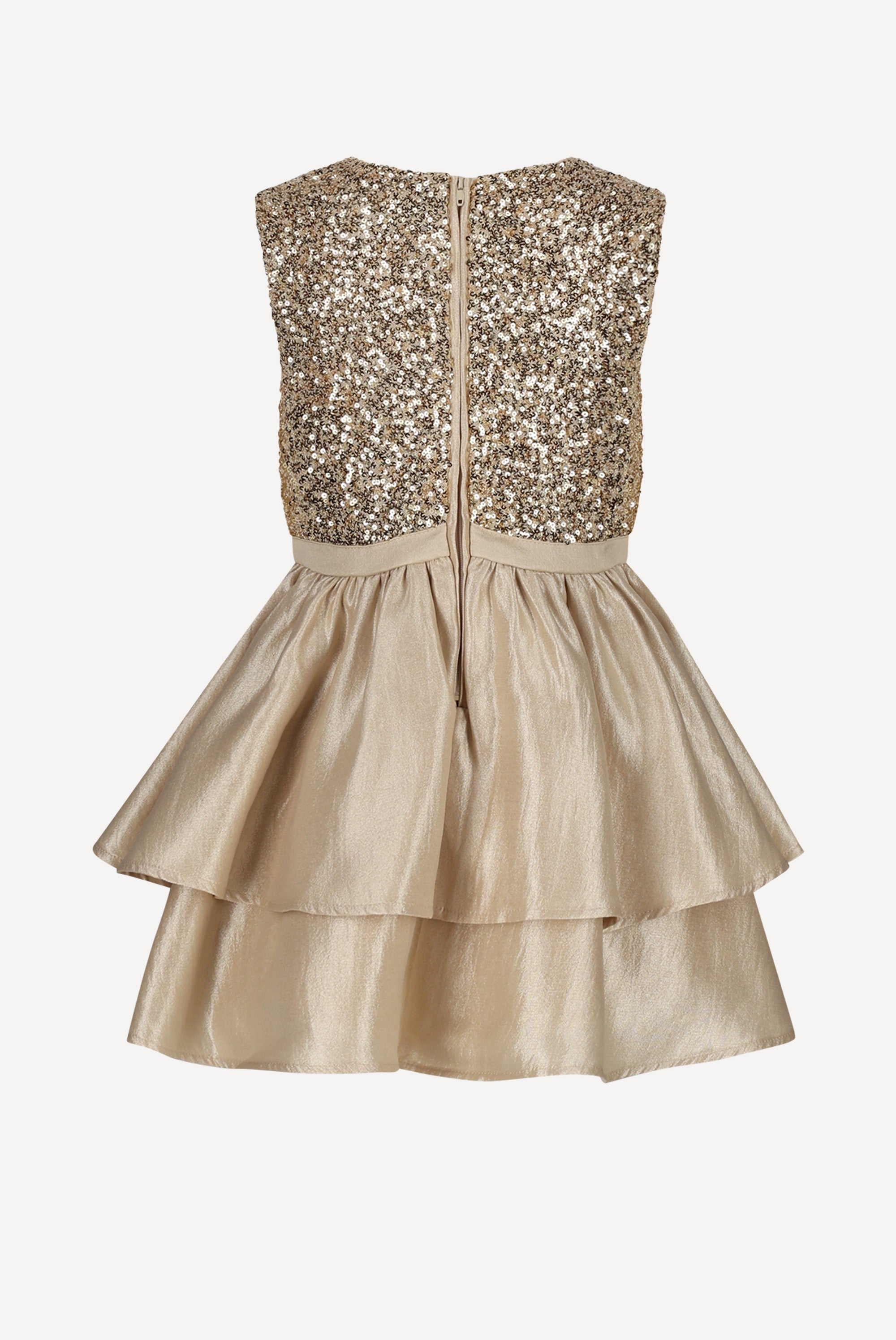 Le Chic SHINY feest jurk. Golden Glow