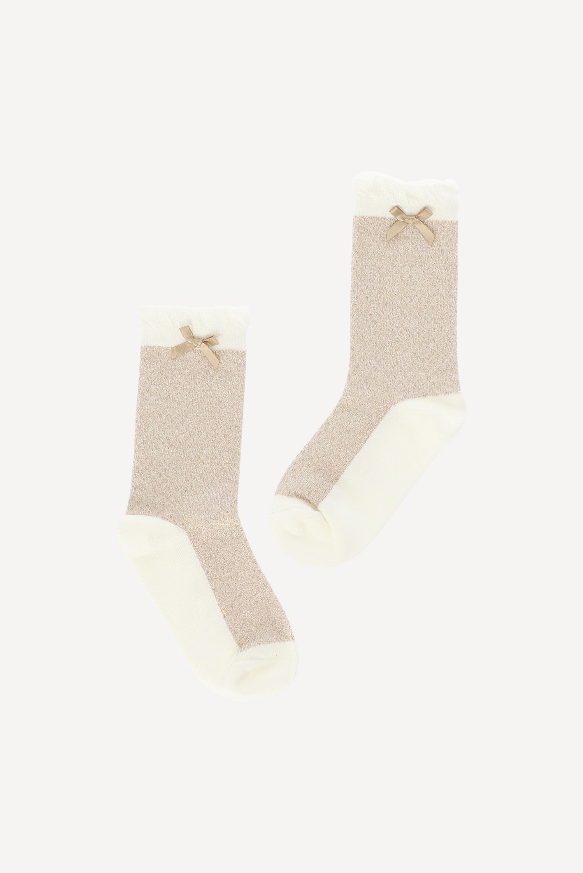 Le Chic RHONDA glitter sokken. Gold/Pearl