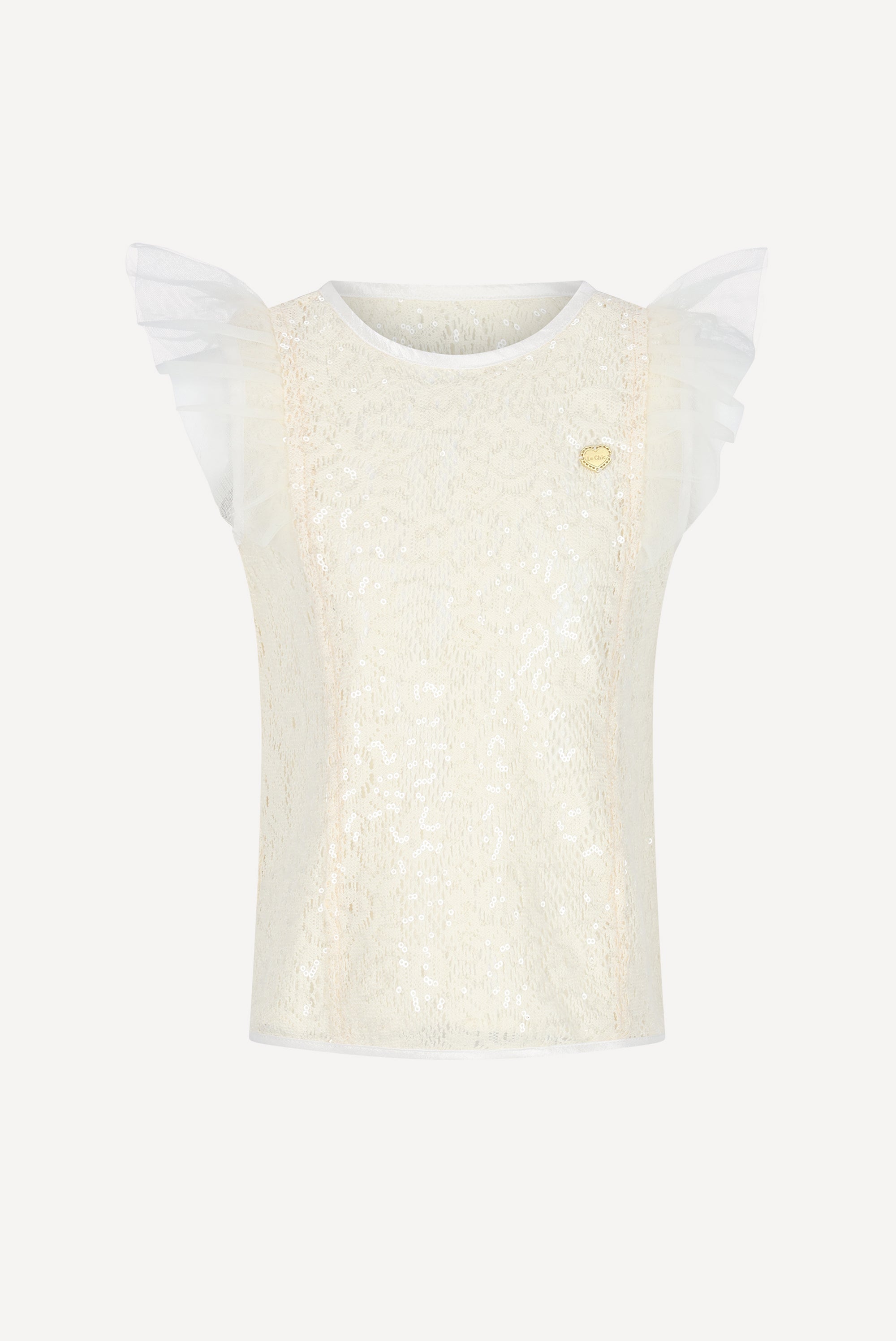 Le Chic ELSY pailletten top. Off White