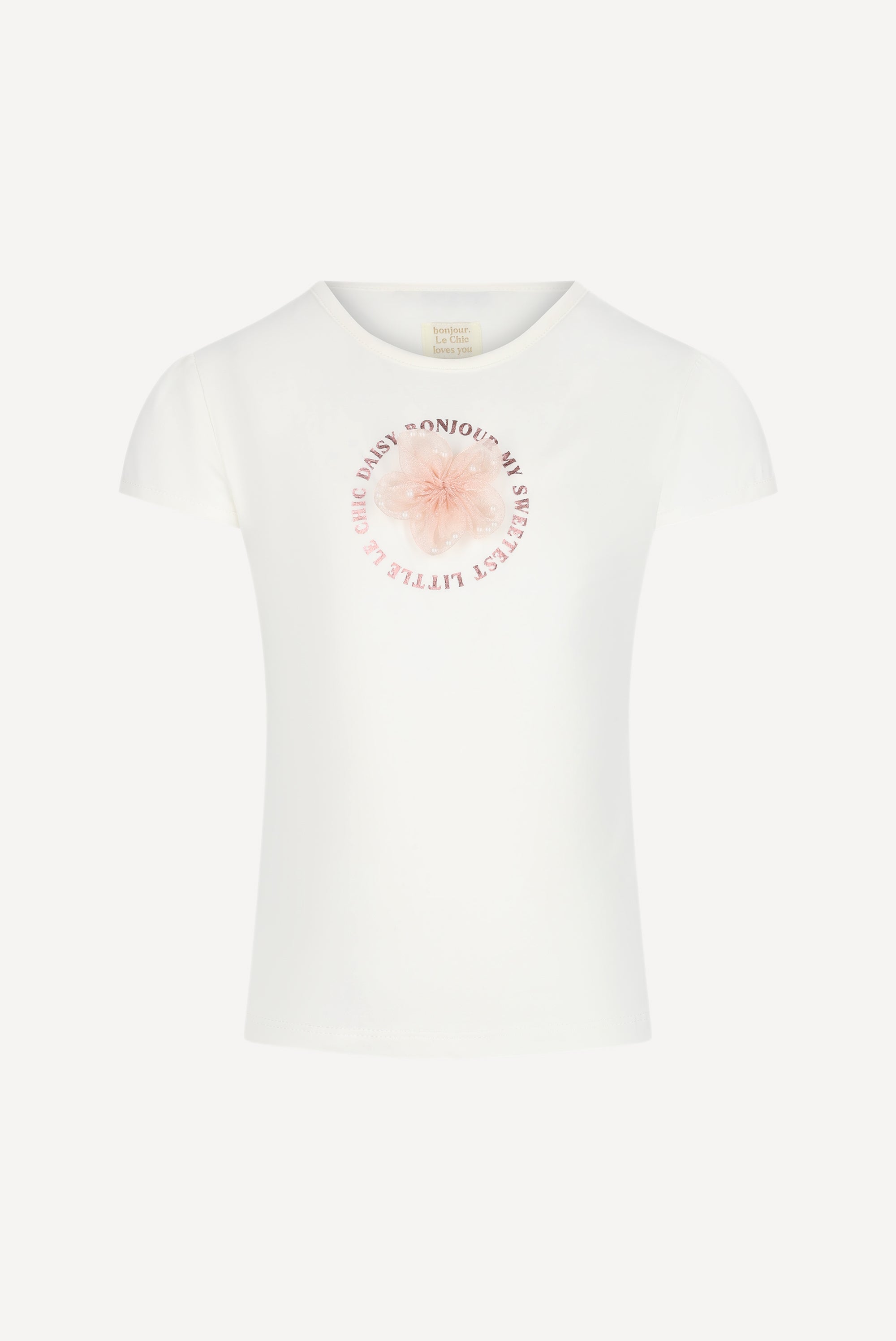 Le Chic NOMMY bloem T-Blouses. Off White