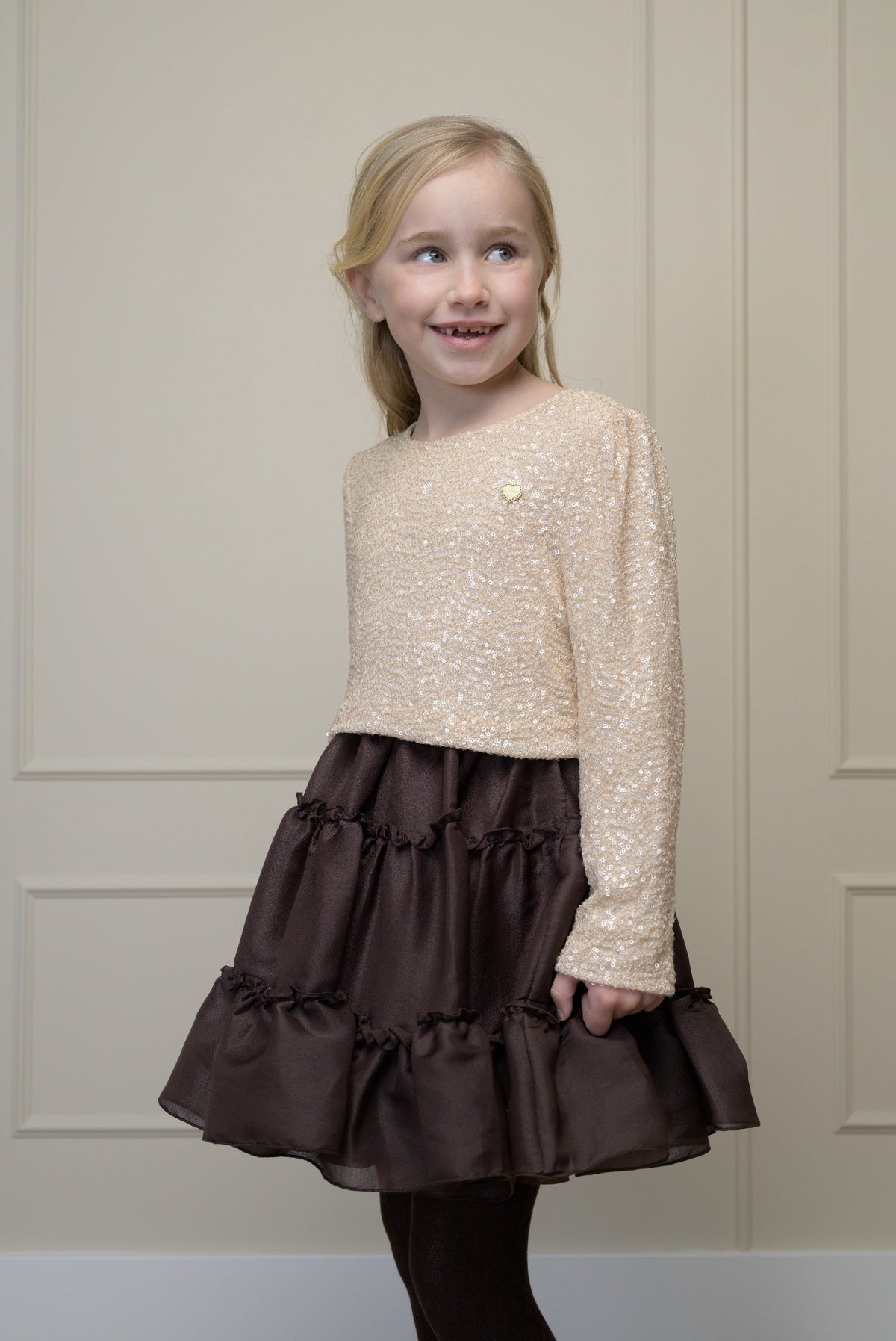 Le Chic Elsa Pailletten Top - Hearts Of Gold