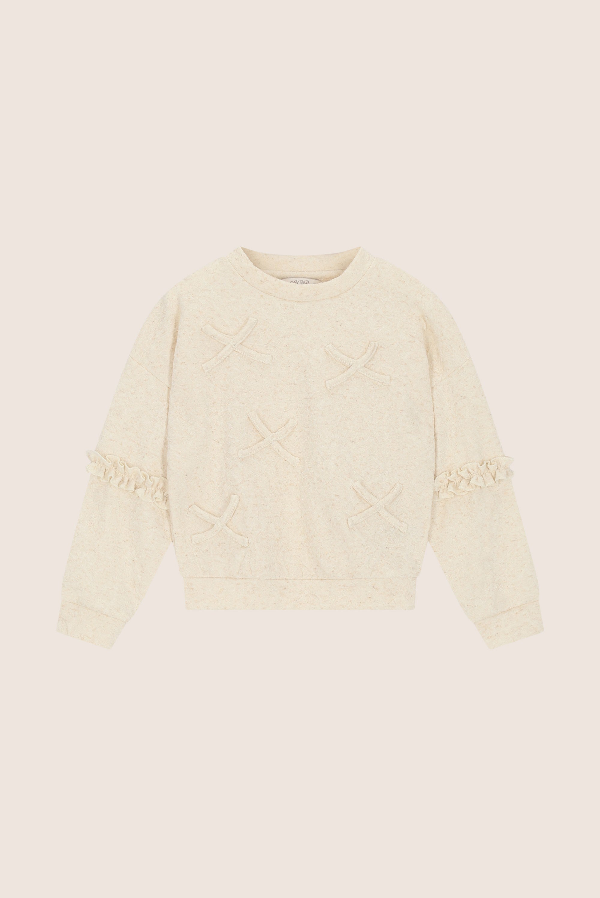 Le Chic Ova Sweater Met Kleine Strikjes - Beige Melee