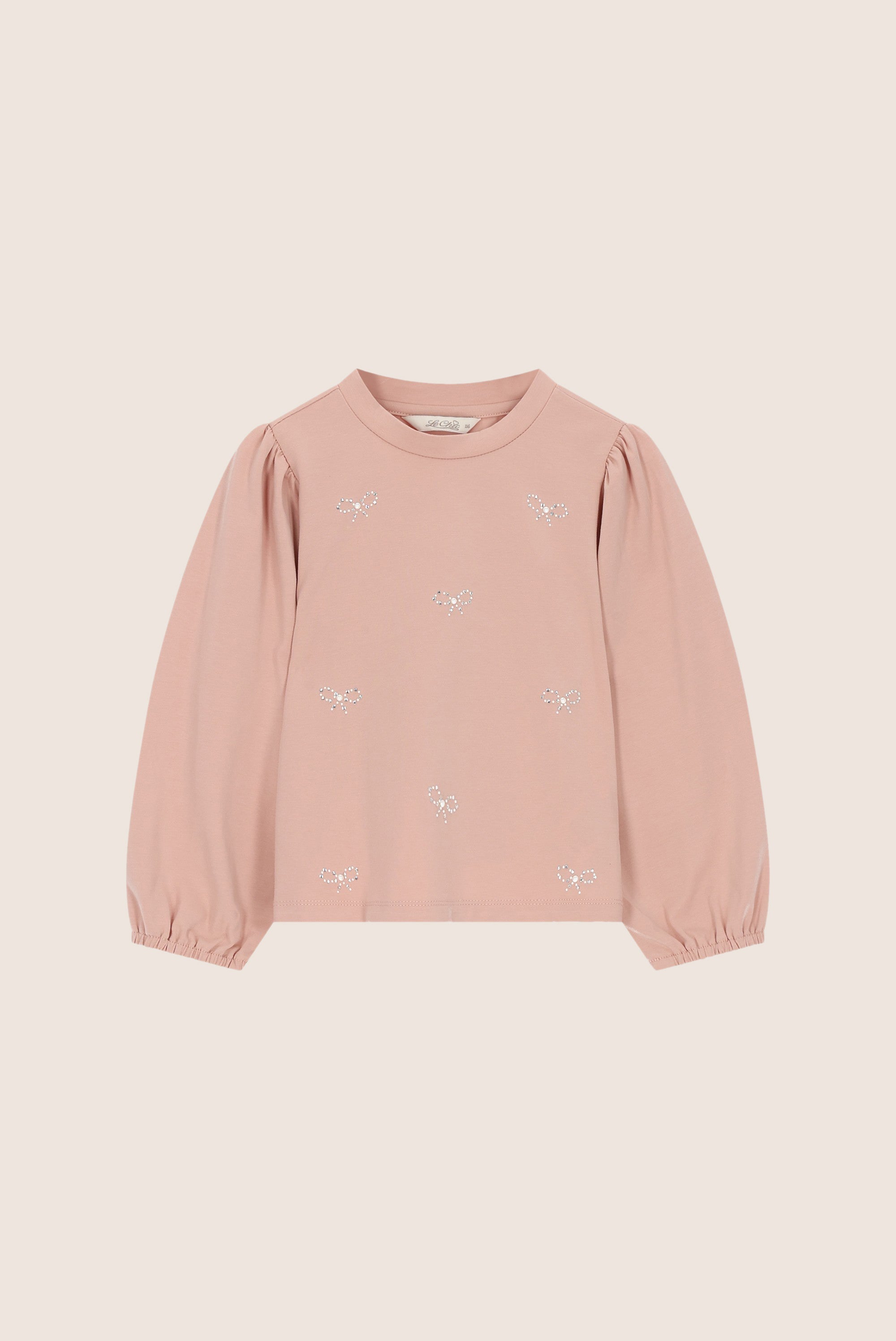 Le Chic Noor Top Met Strass Strikjes - Victorian Pink